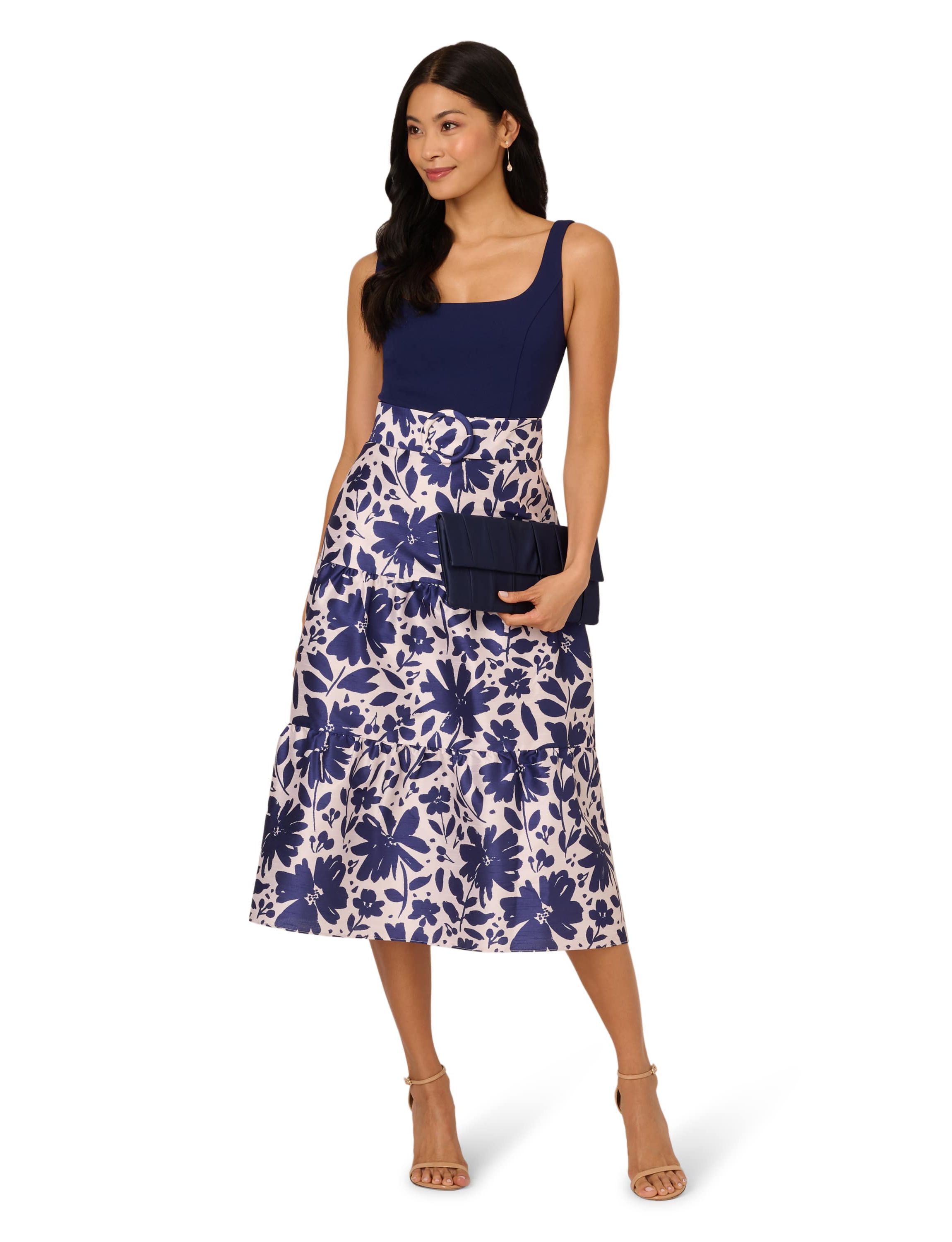 Combo Printed Ankle Dress