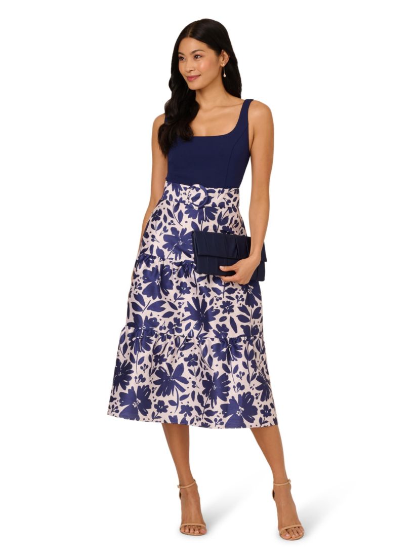 Combo Printed Ankle Dress
