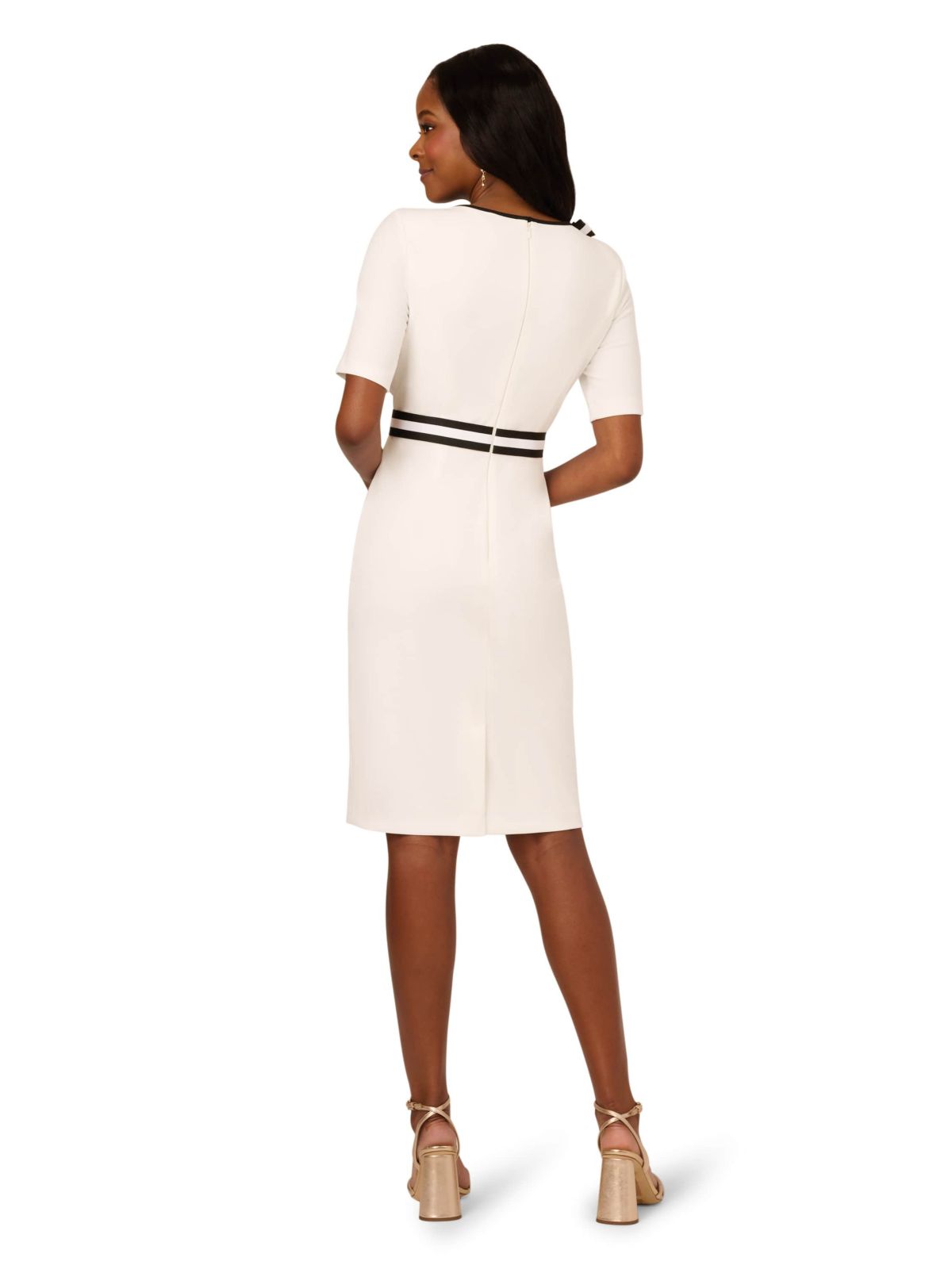 Crepe Ribbon Short Dress