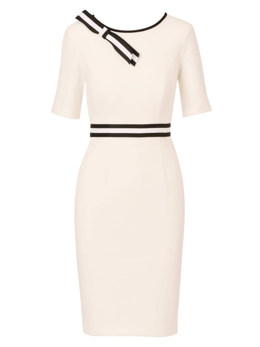 Crepe Ribbon Short Dress