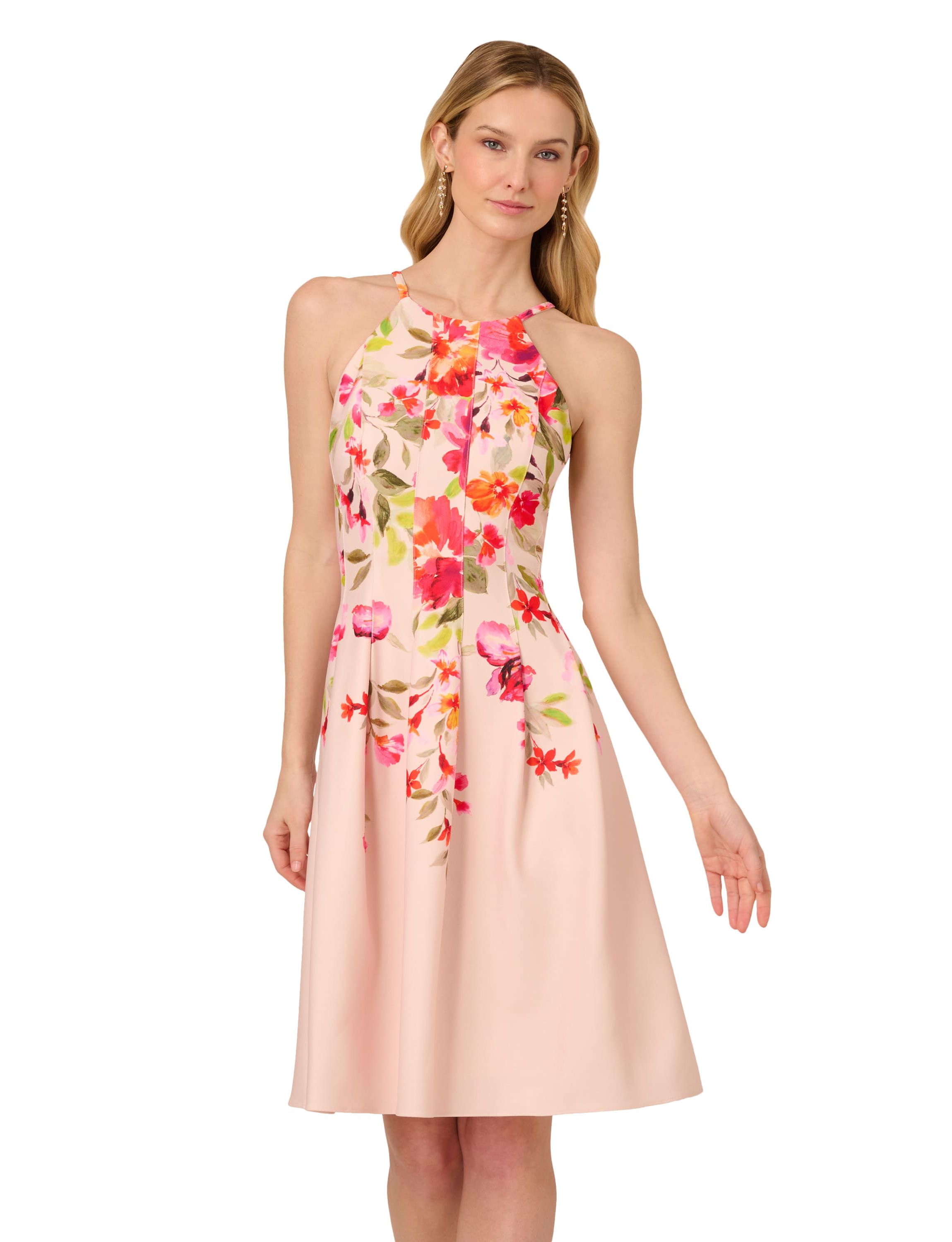 Floral Border Short Dress