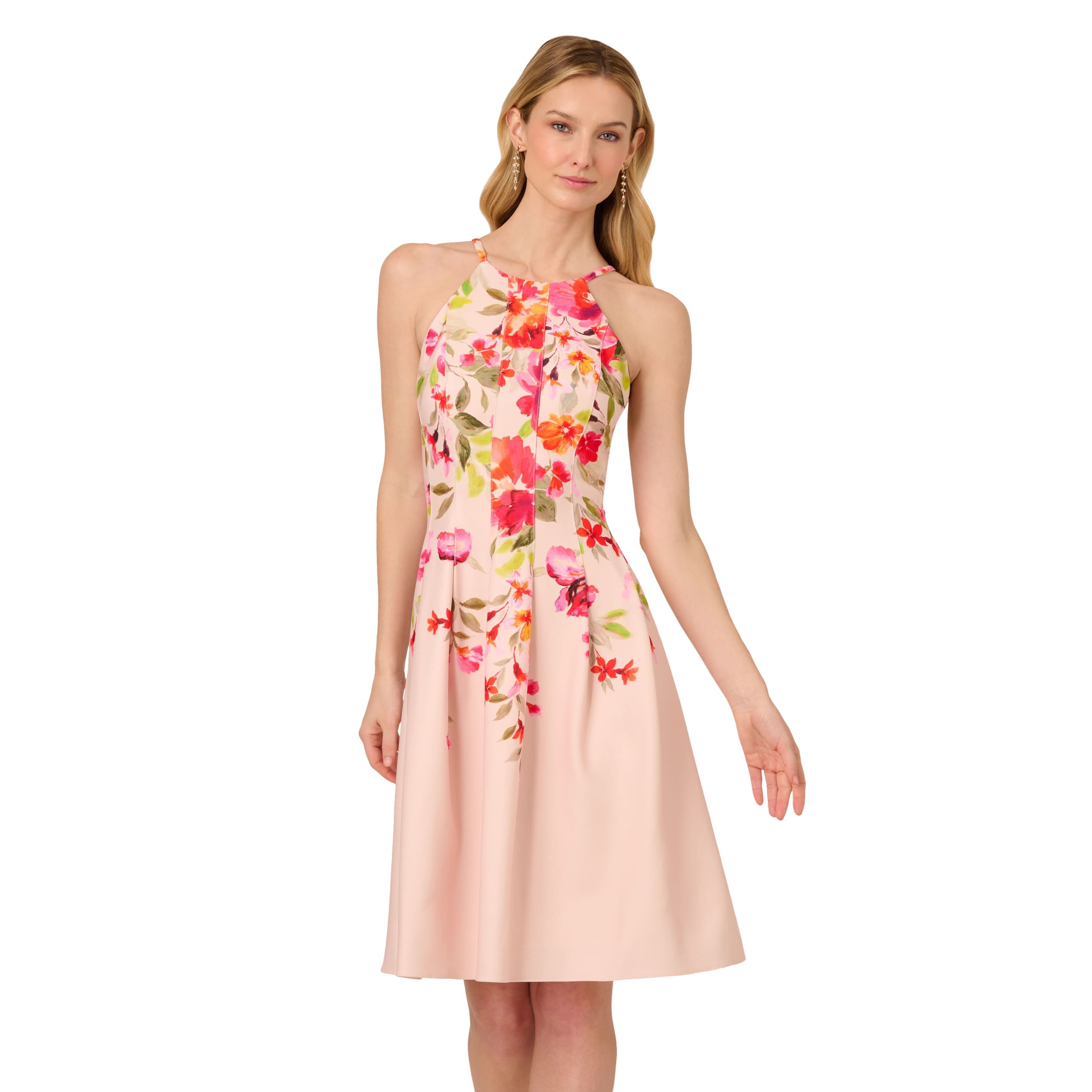 Floral Border Short Dress