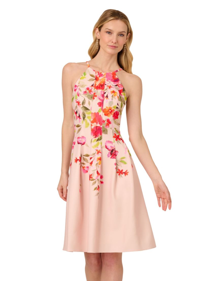 Floral Border Short Dress