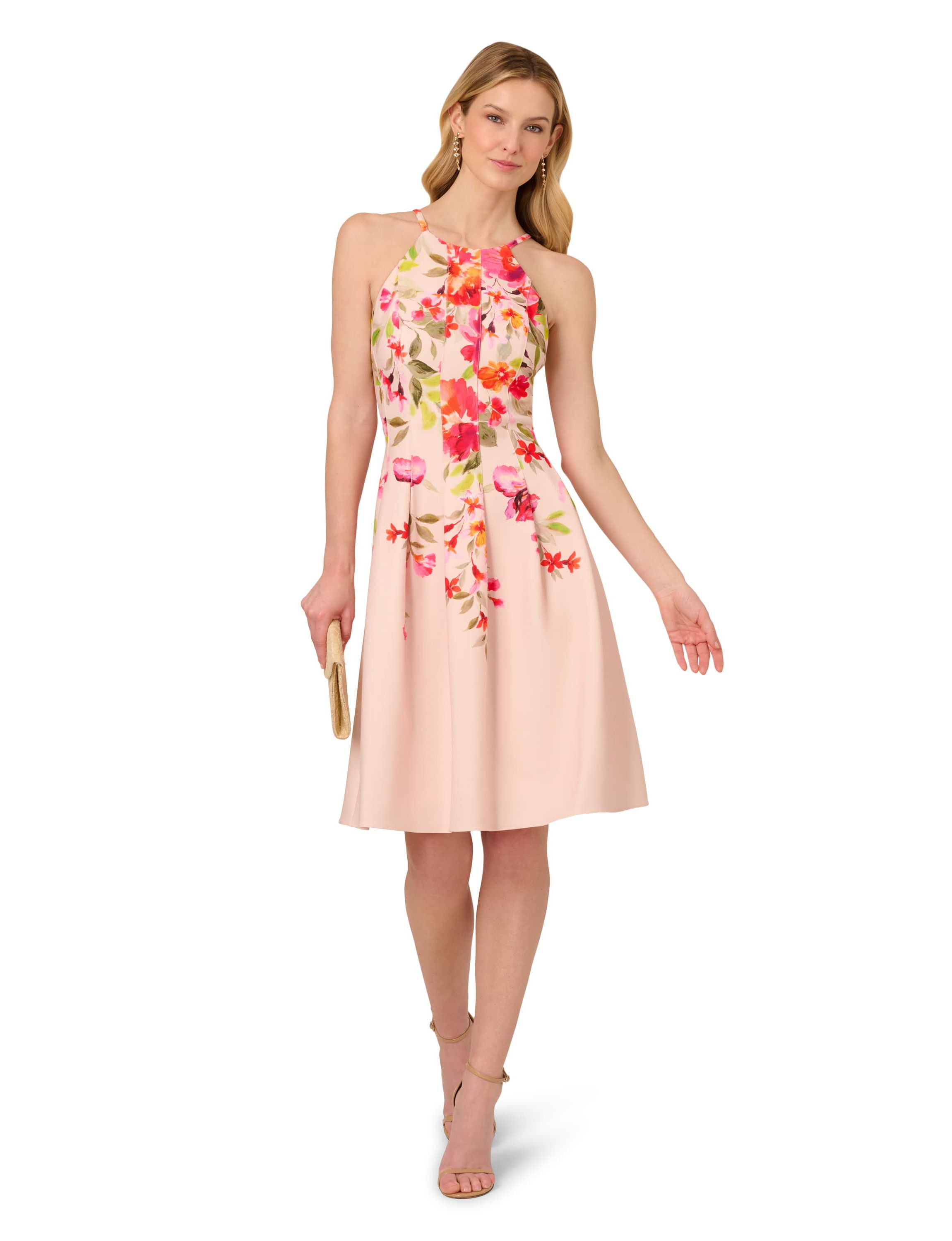 Floral Border Short Dress