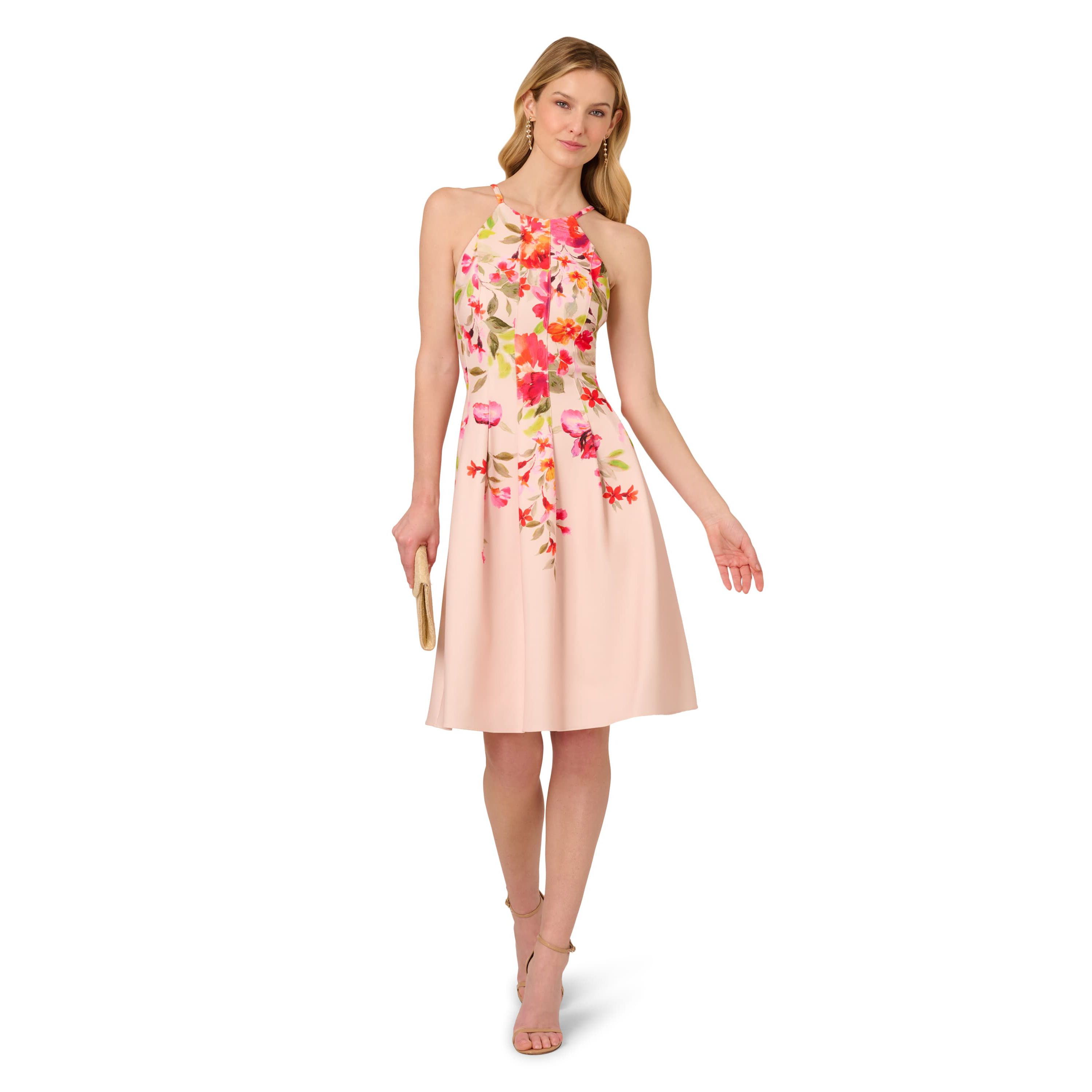 Floral Border Short Dress