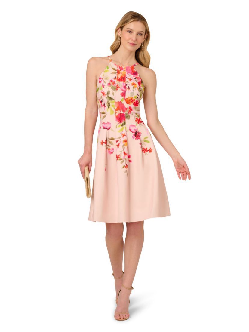 Floral Border Short Dress