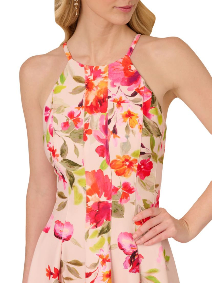 Floral Border Short Dress