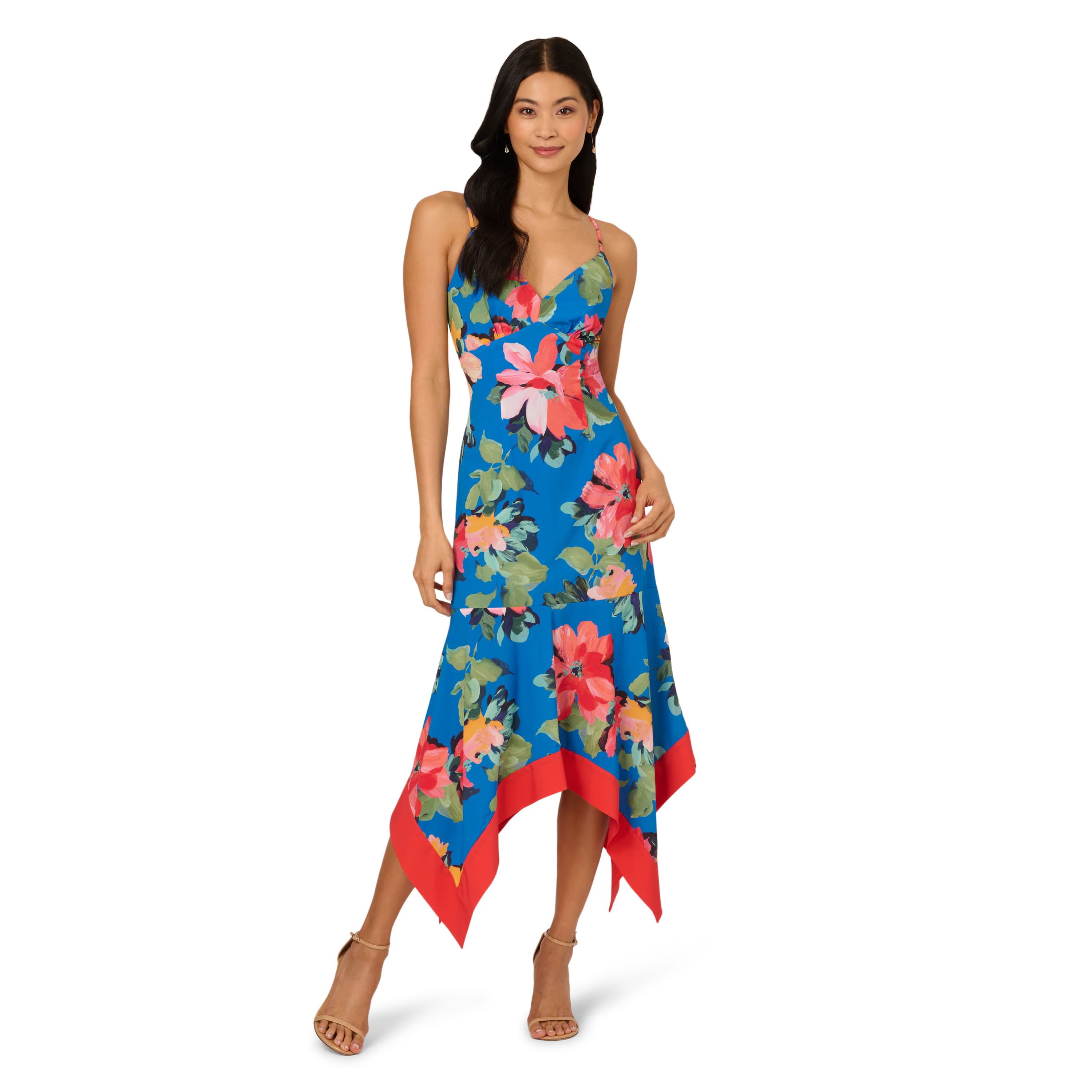Handkerchief Floral Midi Dress