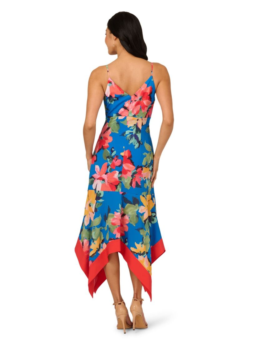 Handkerchief Floral Midi Dress
