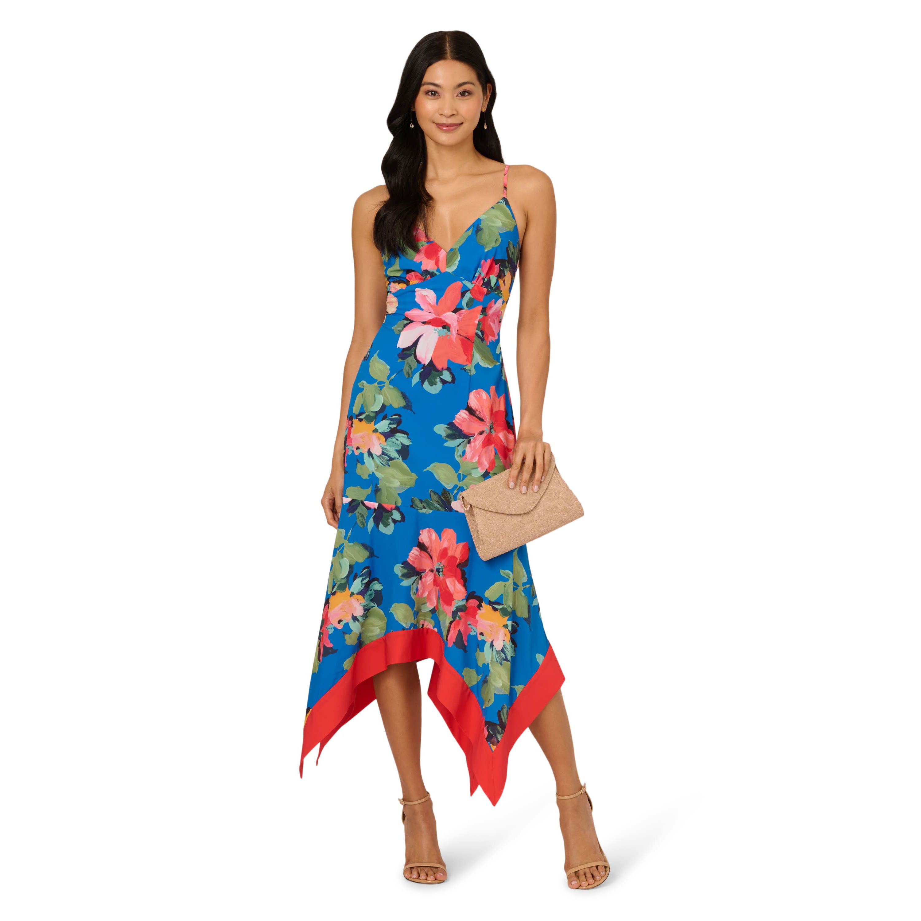 Handkerchief Floral Midi Dress