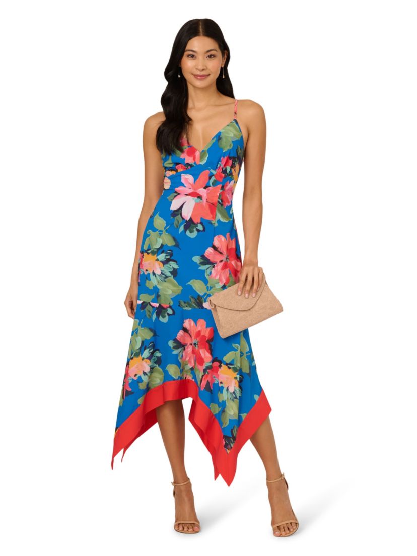 Handkerchief Floral Midi Dress