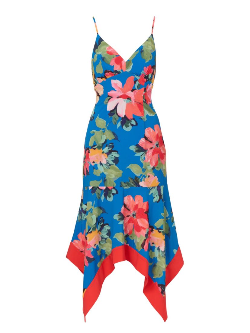 Handkerchief Floral Midi Dress