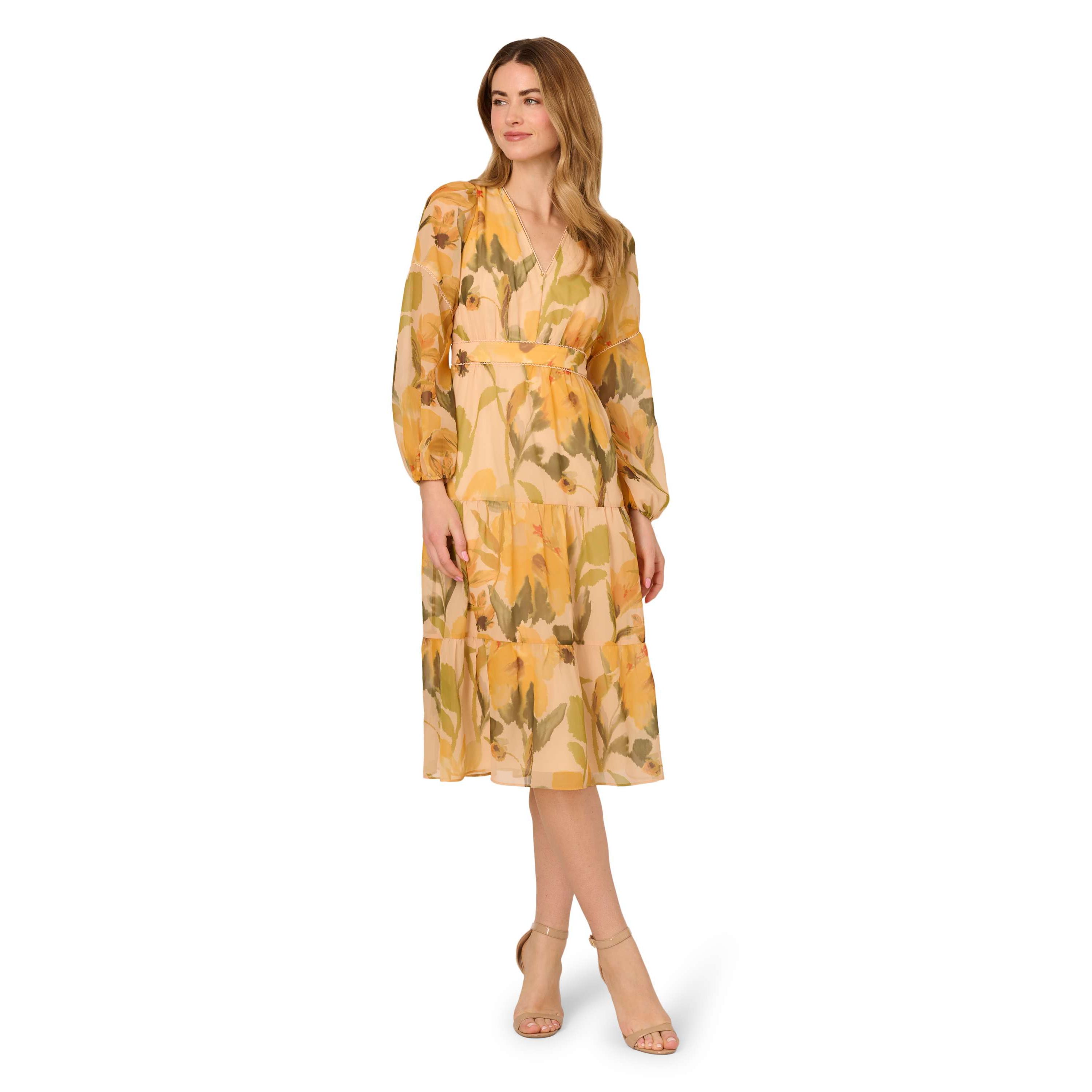Floral Organza Midi Dress