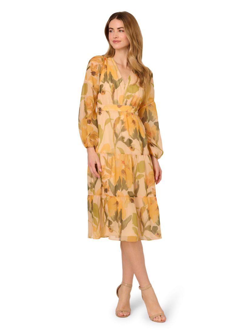 Floral Organza Midi Dress