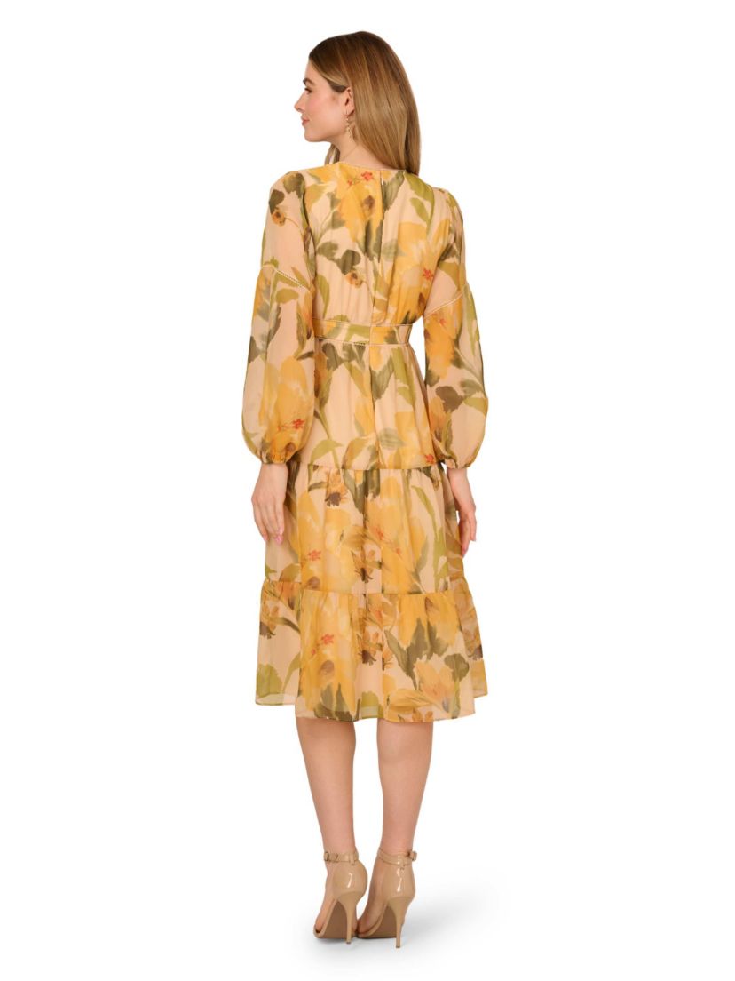 Floral Organza Midi Dress
