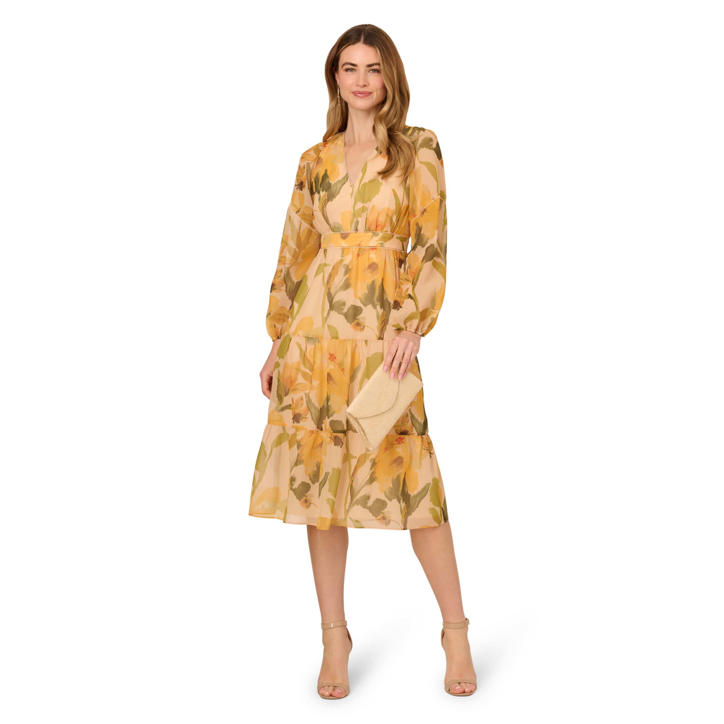 Floral Organza Midi Dress