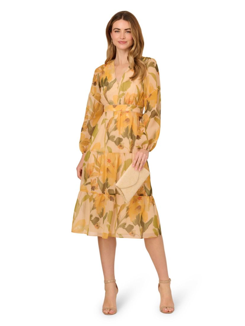 Floral Organza Midi Dress