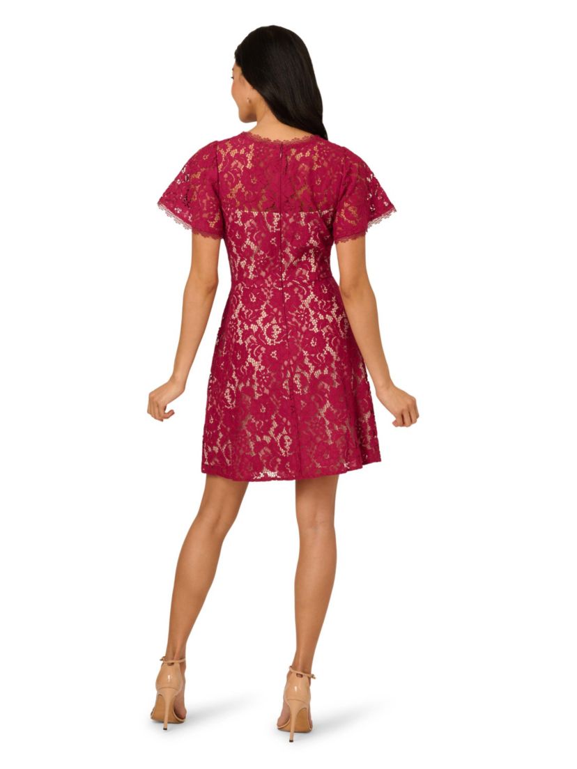 Lace Flounce Short Dress