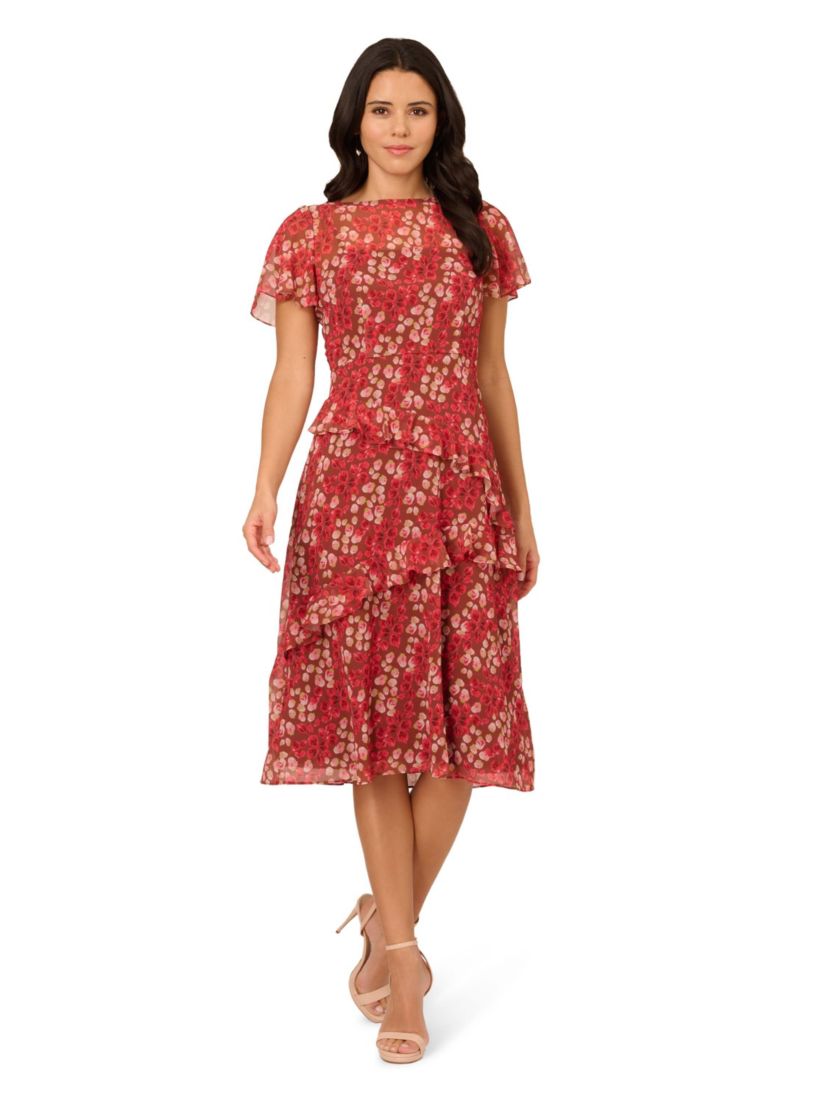 PRINT CRINKLE CHIFFON DRESS