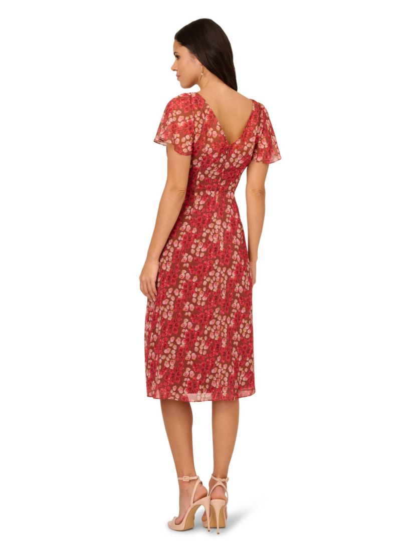 PRINT CRINKLE CHIFFON DRESS