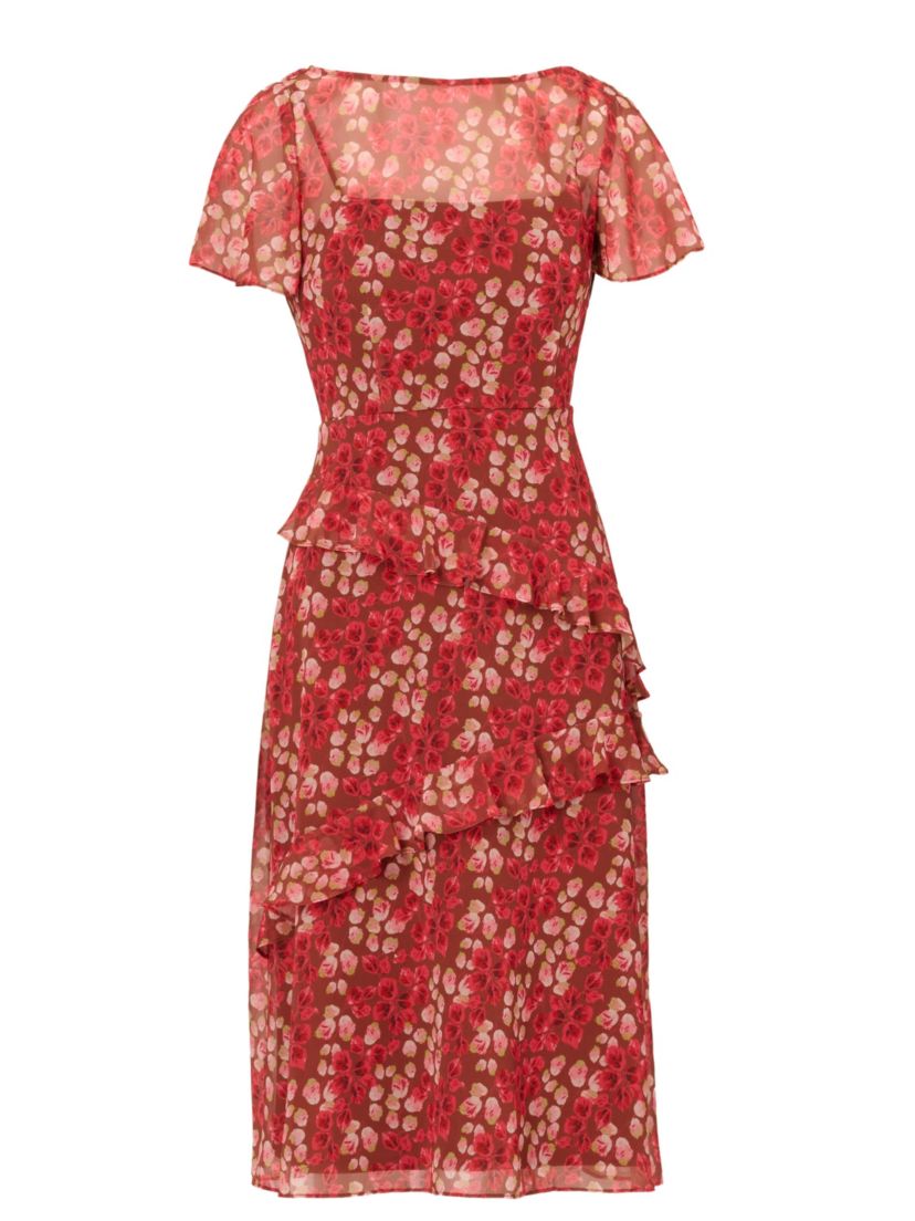 PRINT CRINKLE CHIFFON DRESS