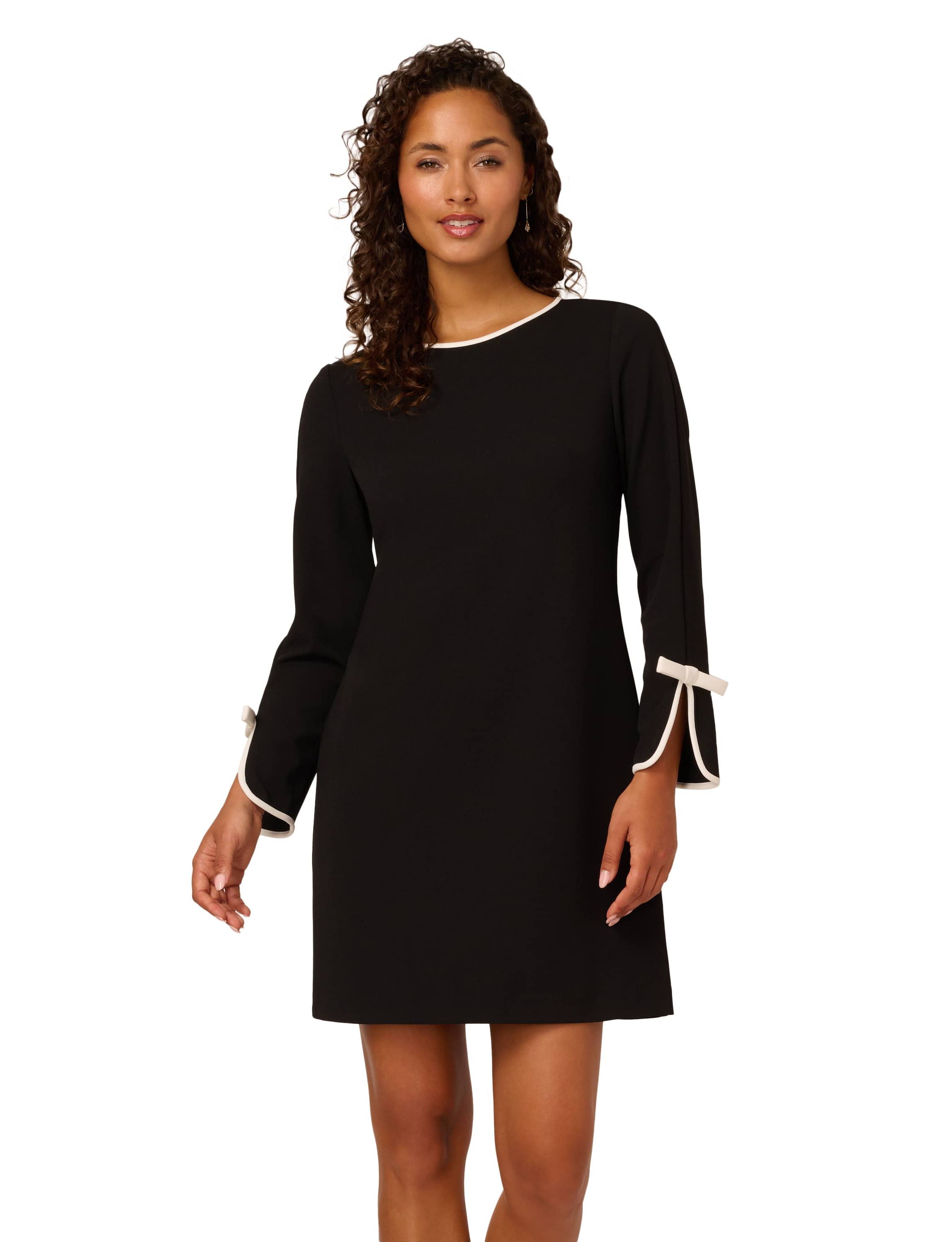 Long Sleeve Crepe Short Dress