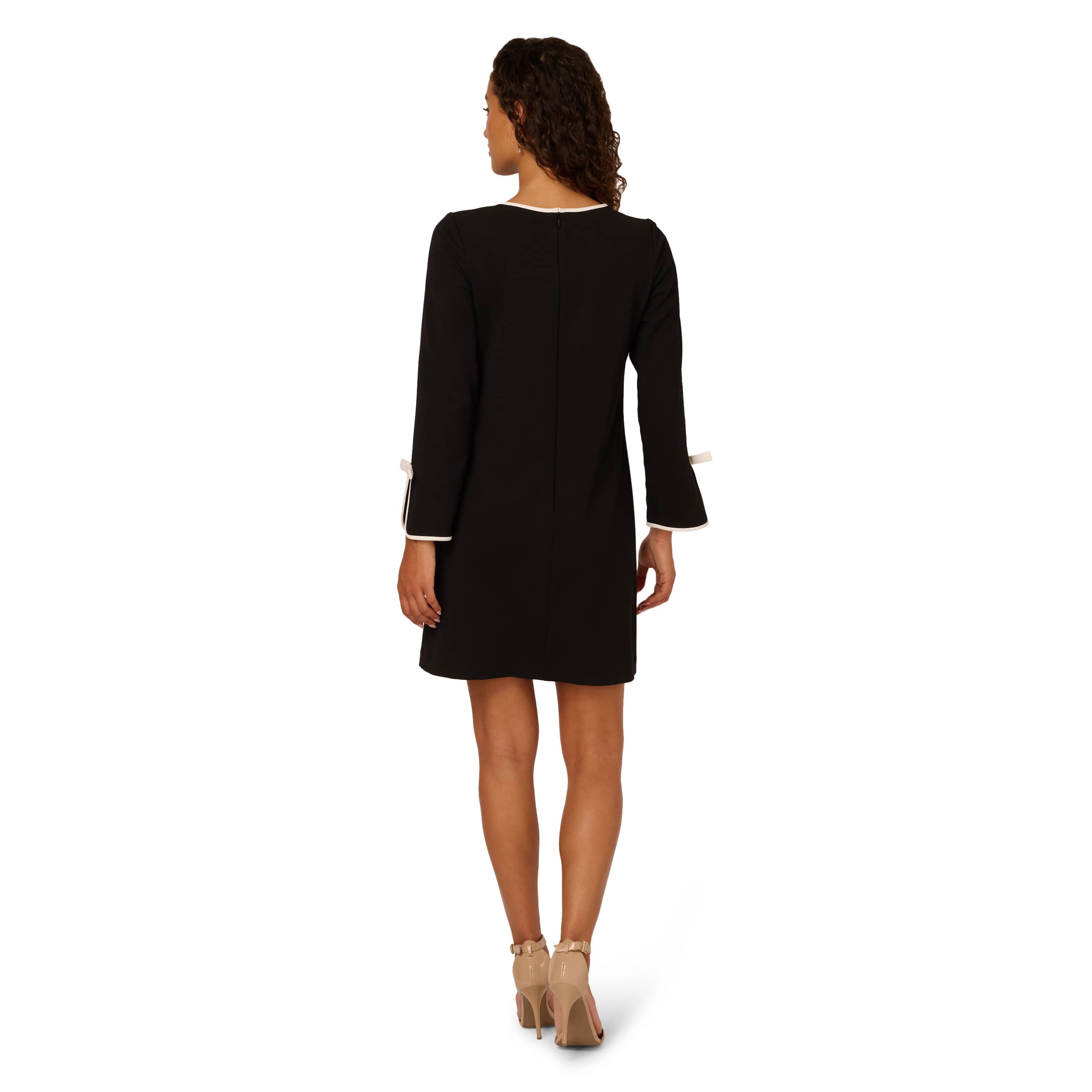 Long Sleeve Crepe Short Dress