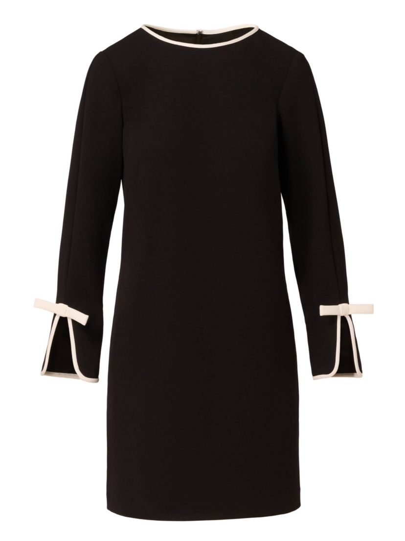 Long Sleeve Crepe Short Dress
