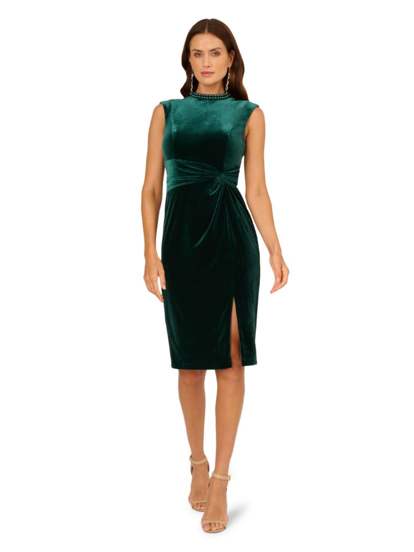 Mock Neck Midi Dress