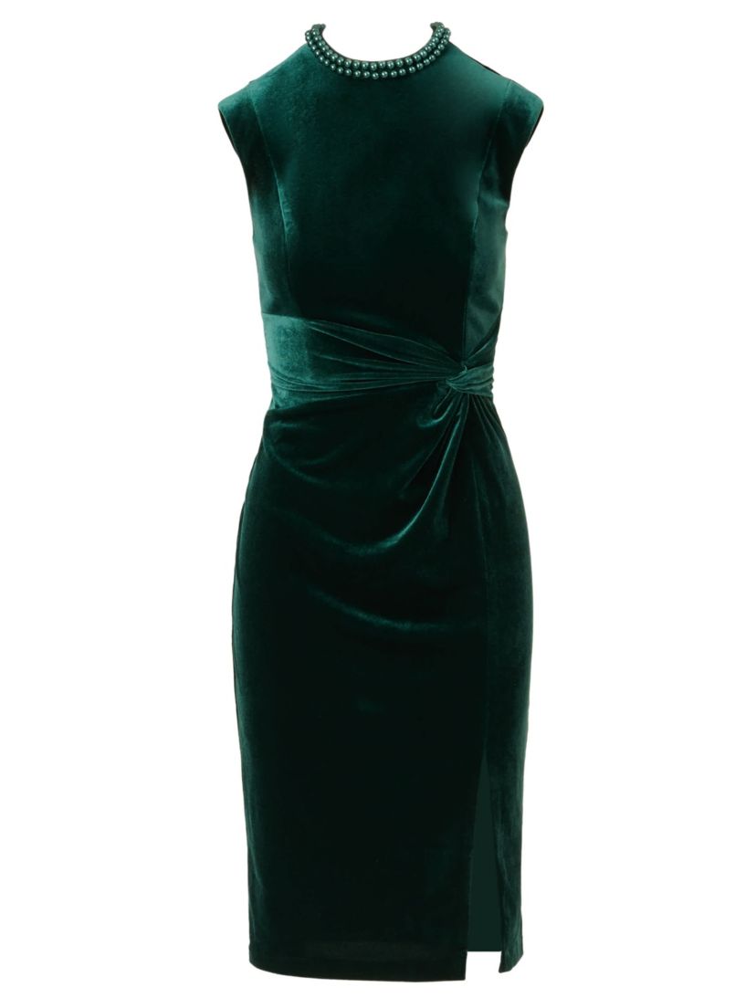 Mock Neck Midi Dress