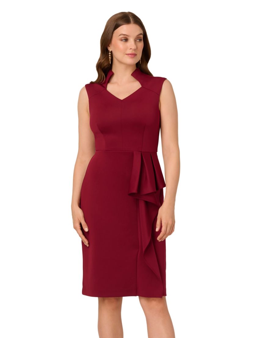 Ruffle Scuba Midi Dress