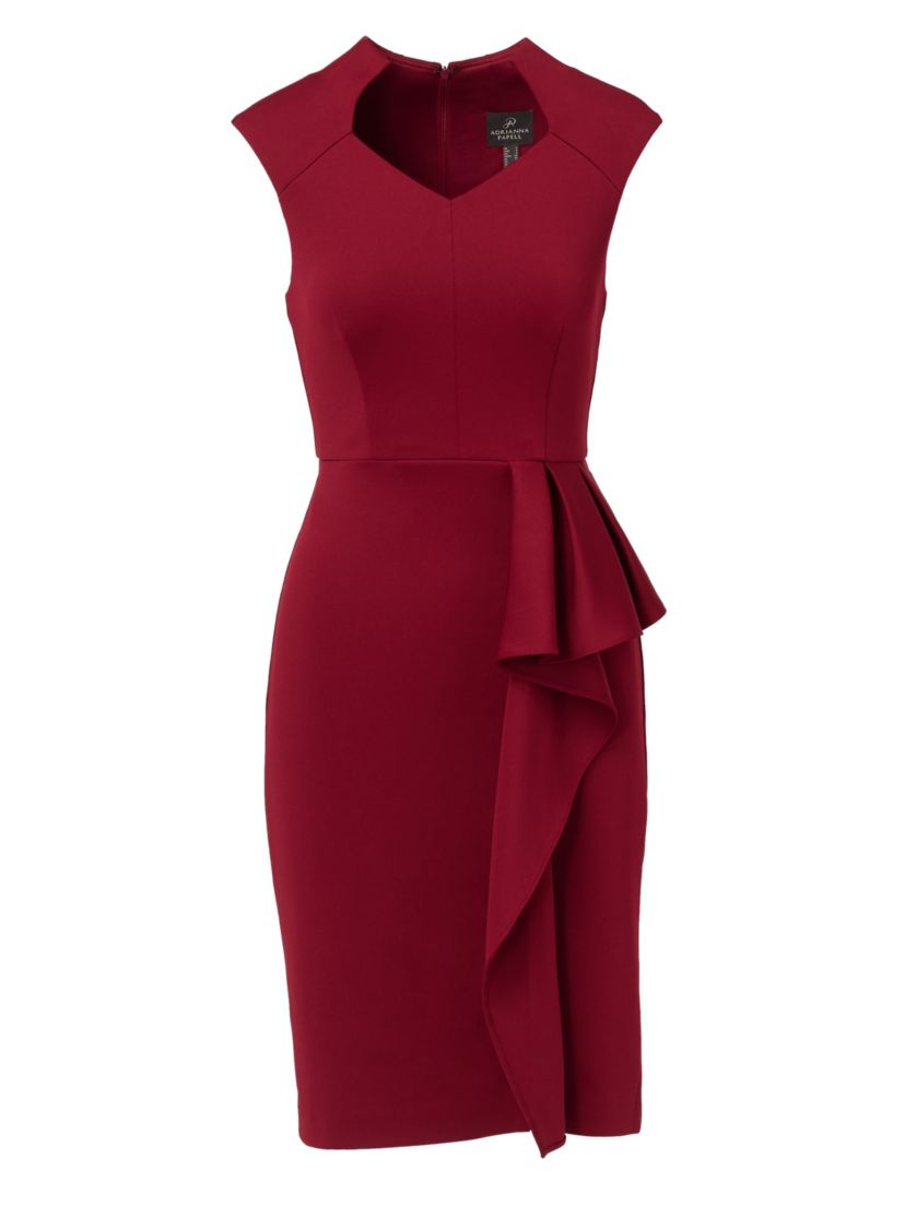 Ruffle Scuba Midi Dress