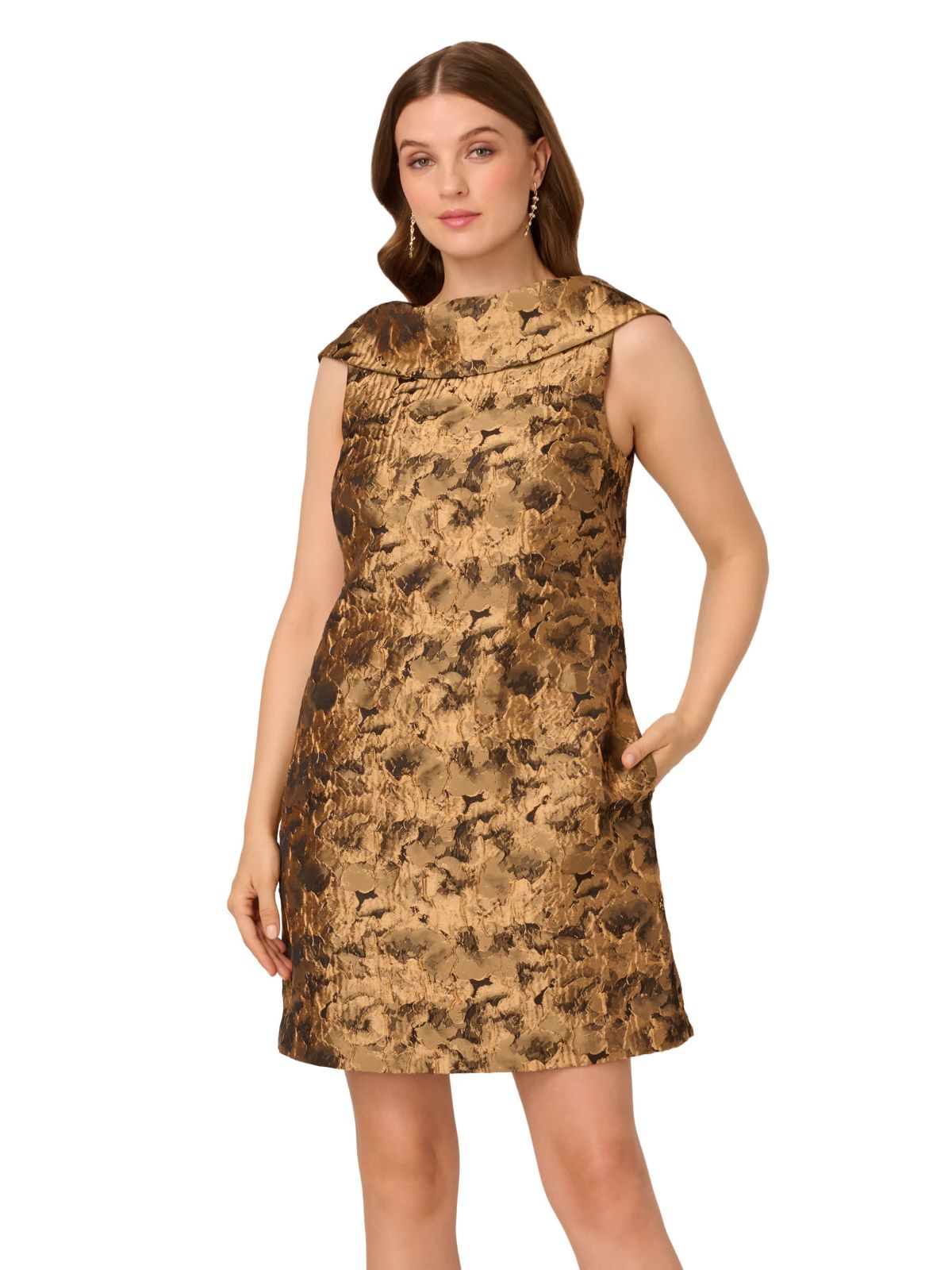 Bias Collar Shift Dress