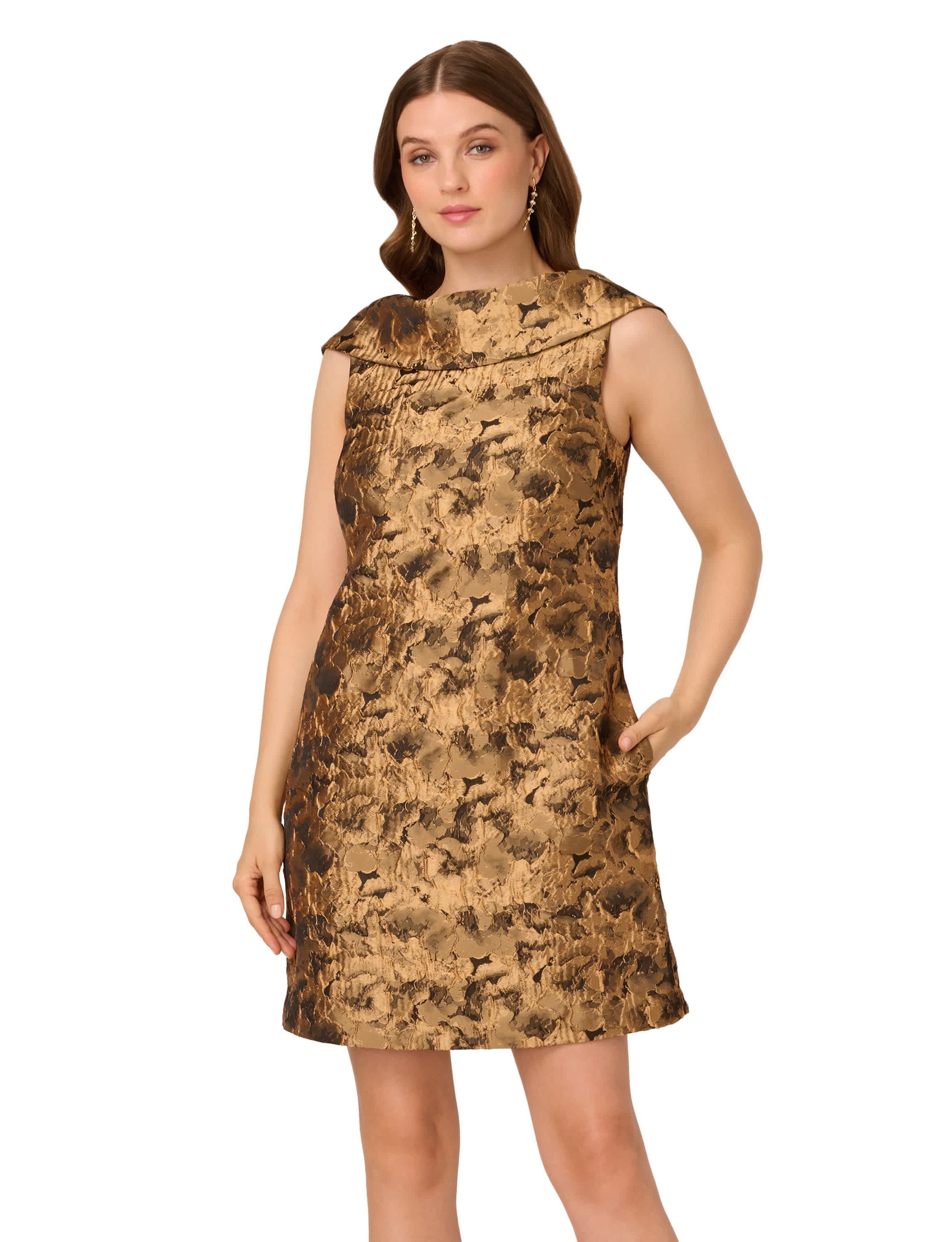 Bias Collar Shift Dress