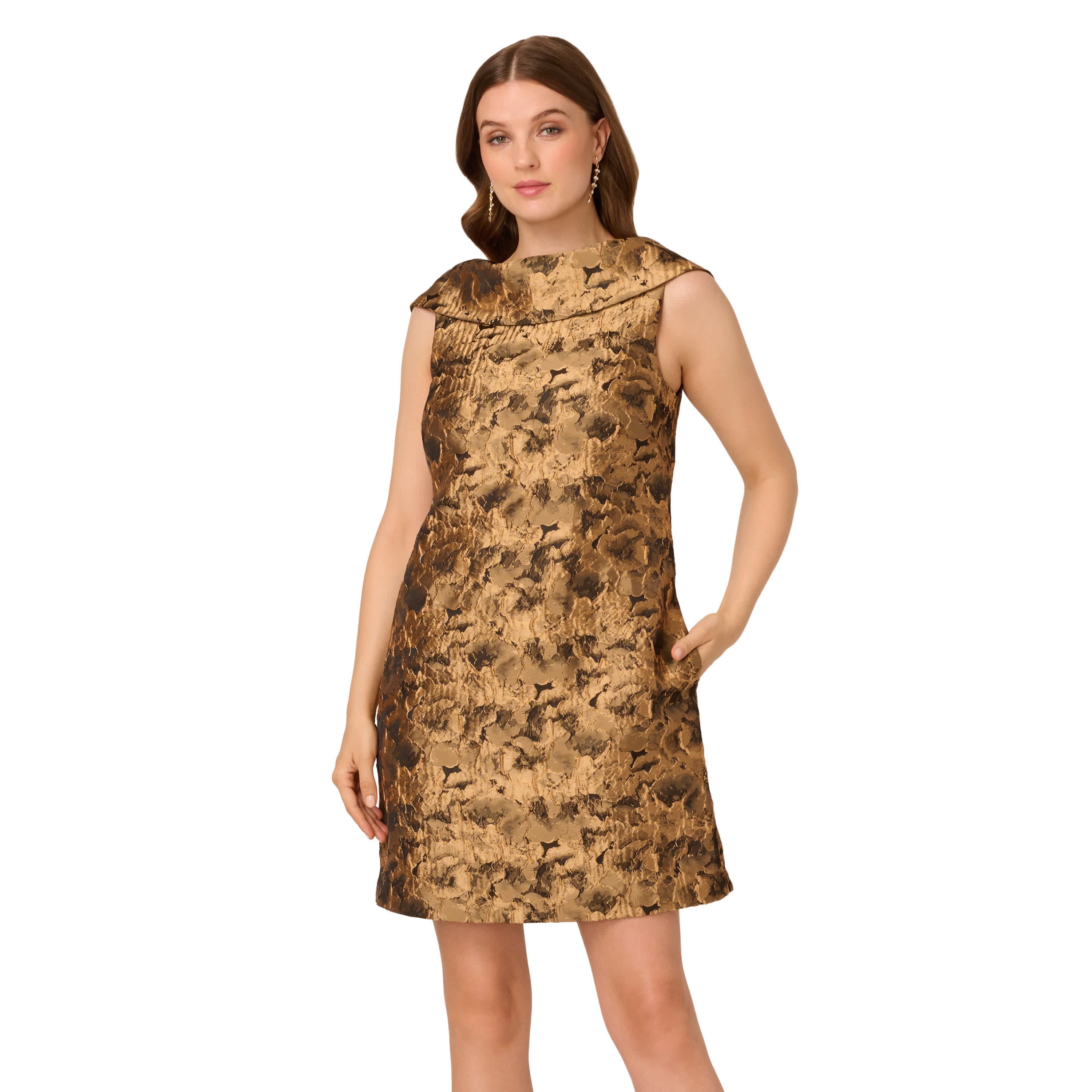 Bias Collar Shift Dress