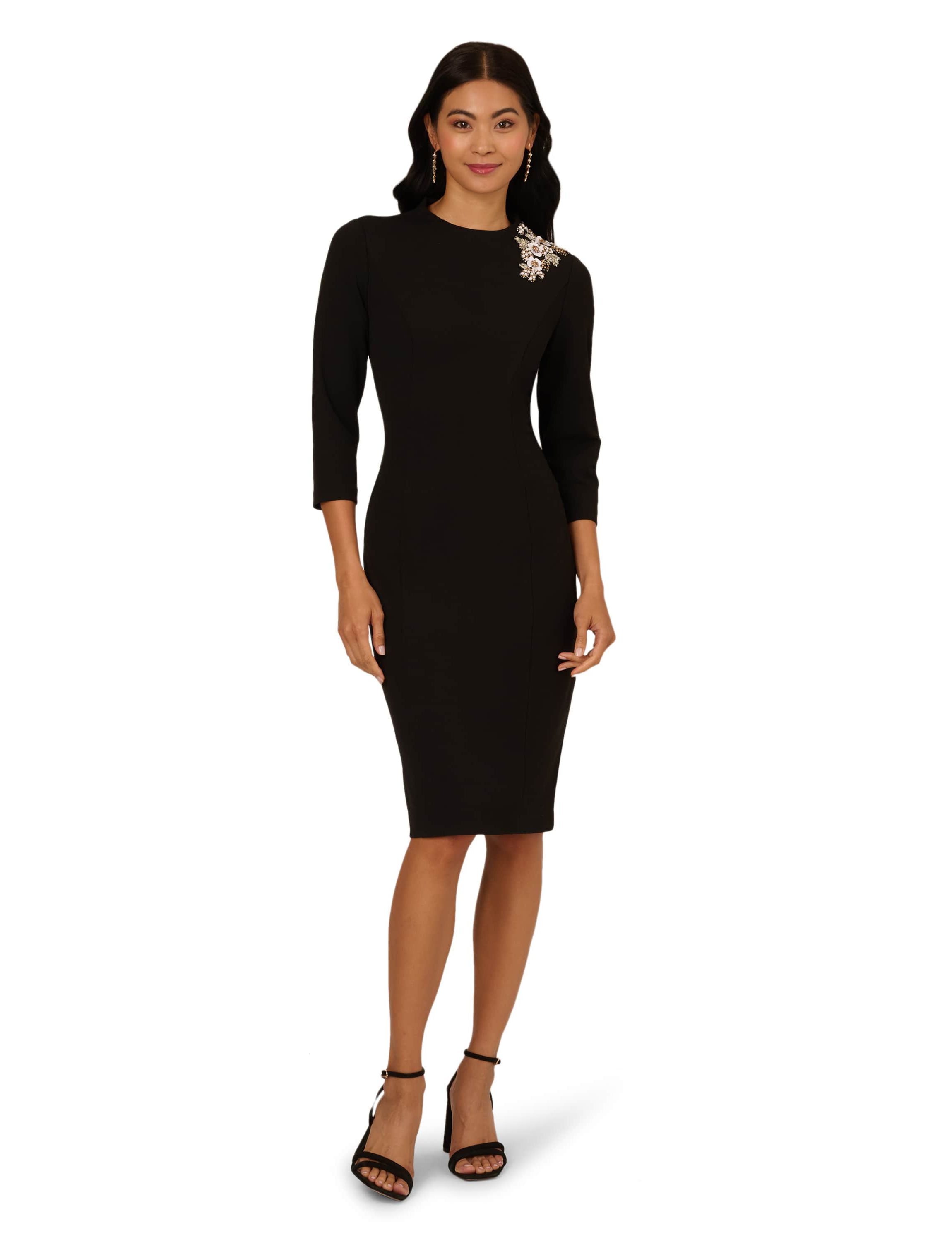 3D Floral Mockneck Short Dress