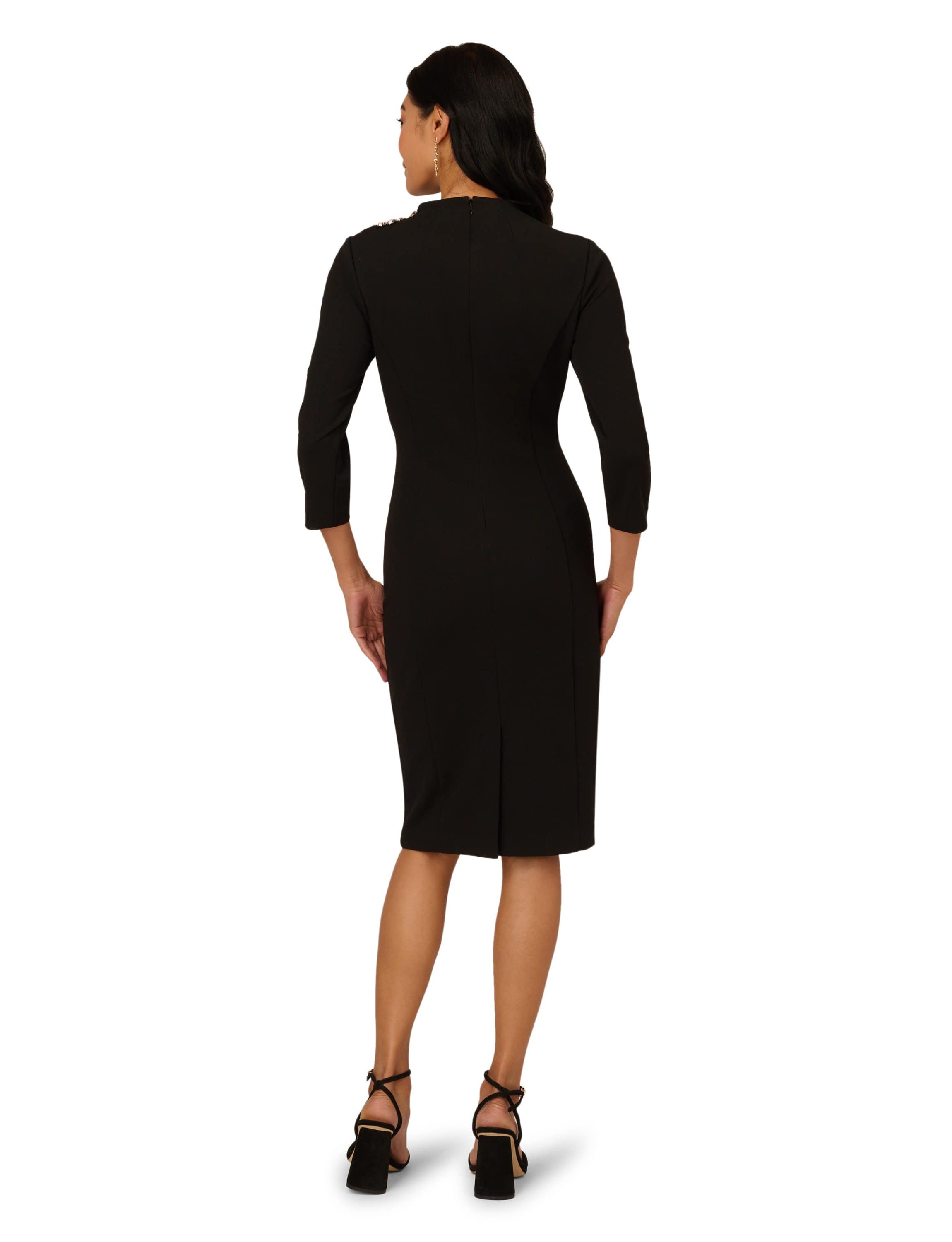 3D Floral Mockneck Short Dress