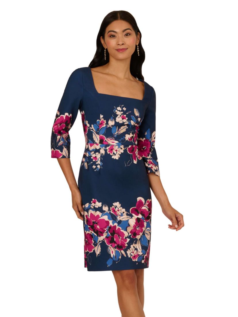 Border Floral Midi Dress