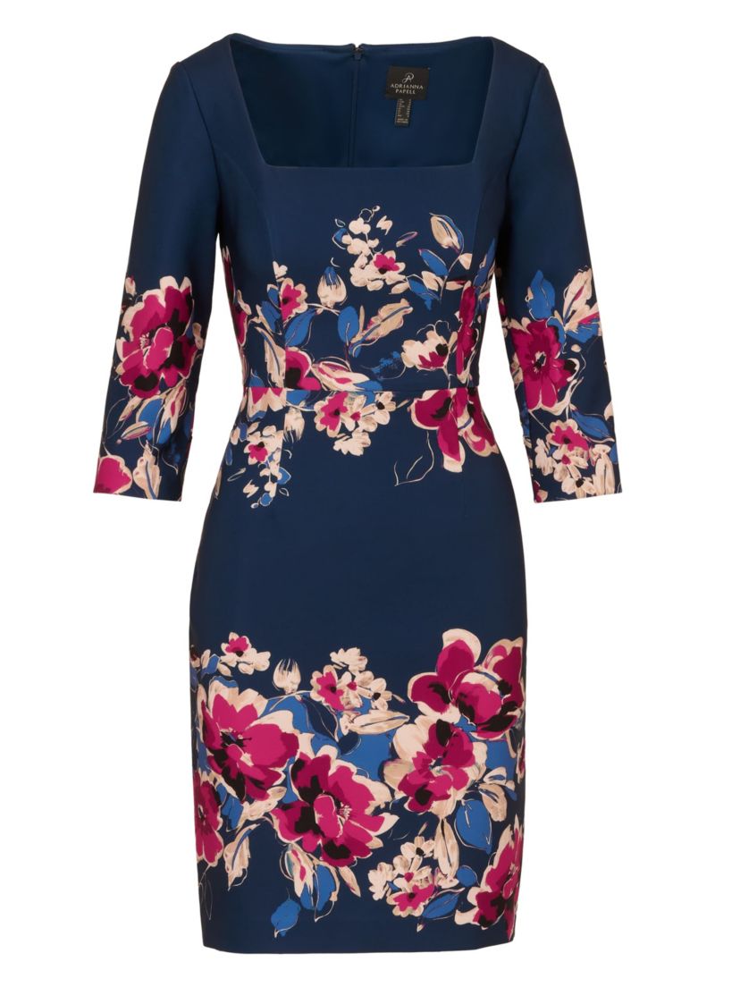Border Floral Midi Dress