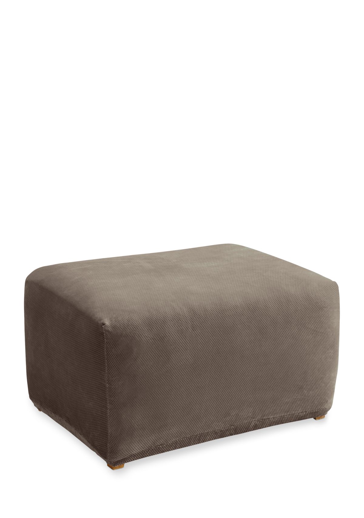 Stretch Pique Ottoman Slipcover
