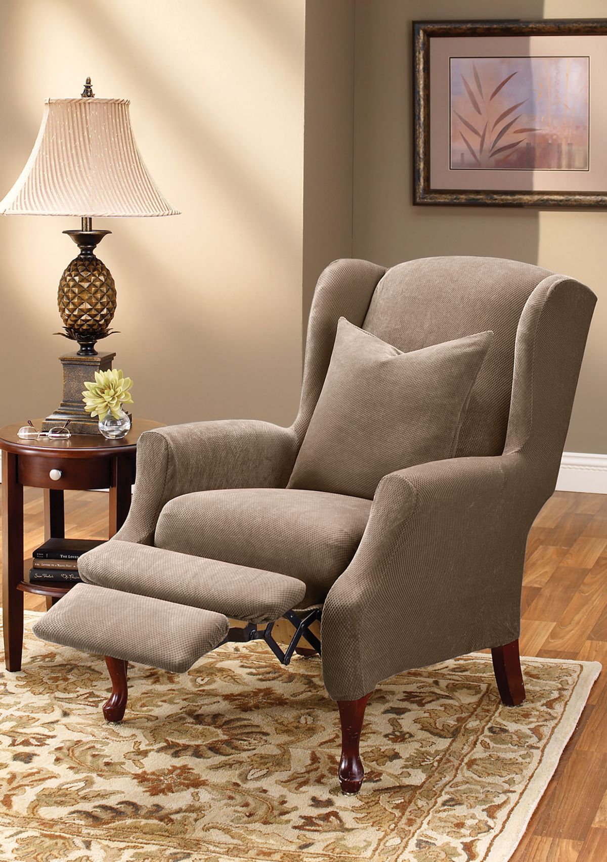 Stretch Pique Wing Chair Slipcover