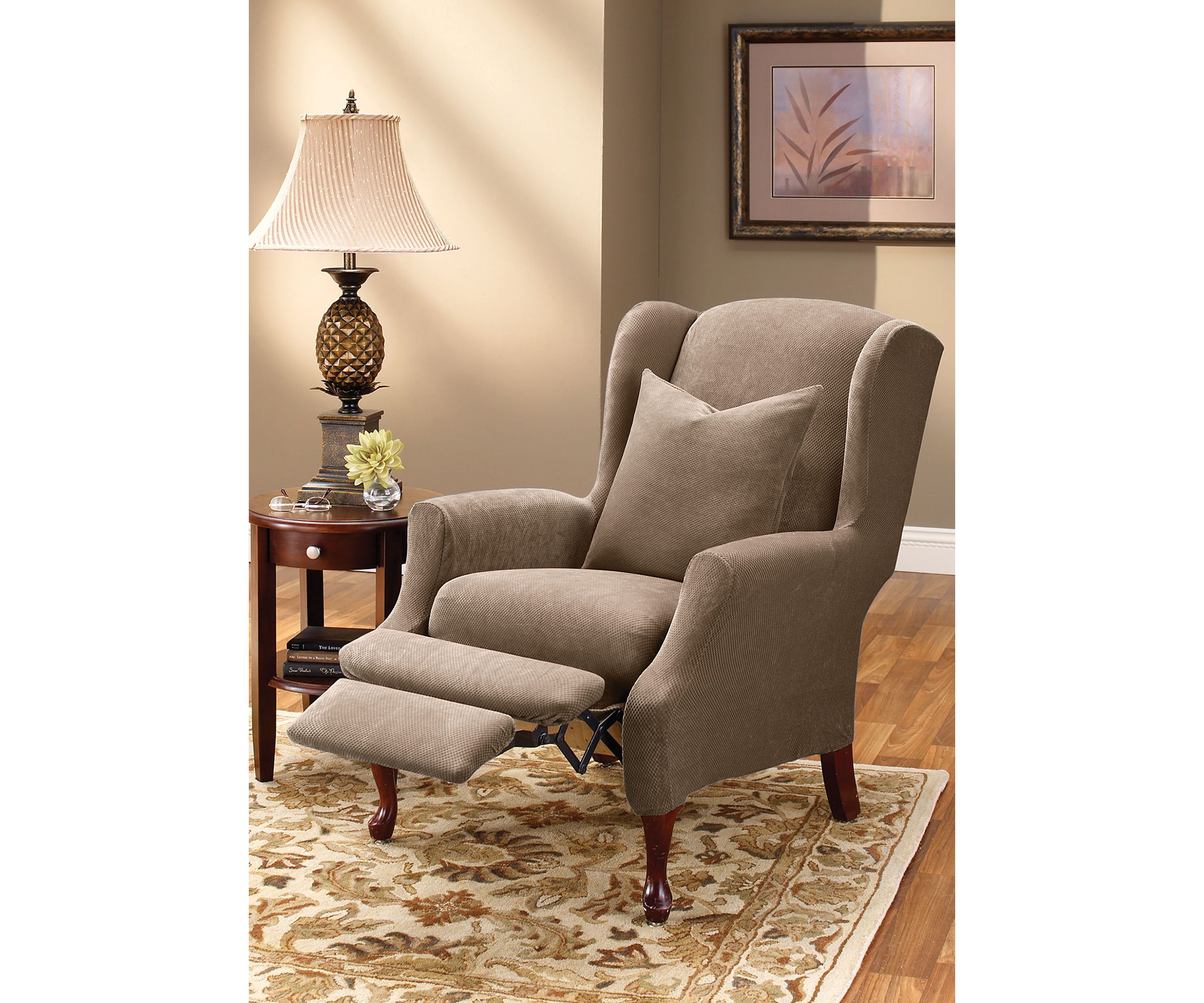 Stretch Pique Wing Chair Slipcover
