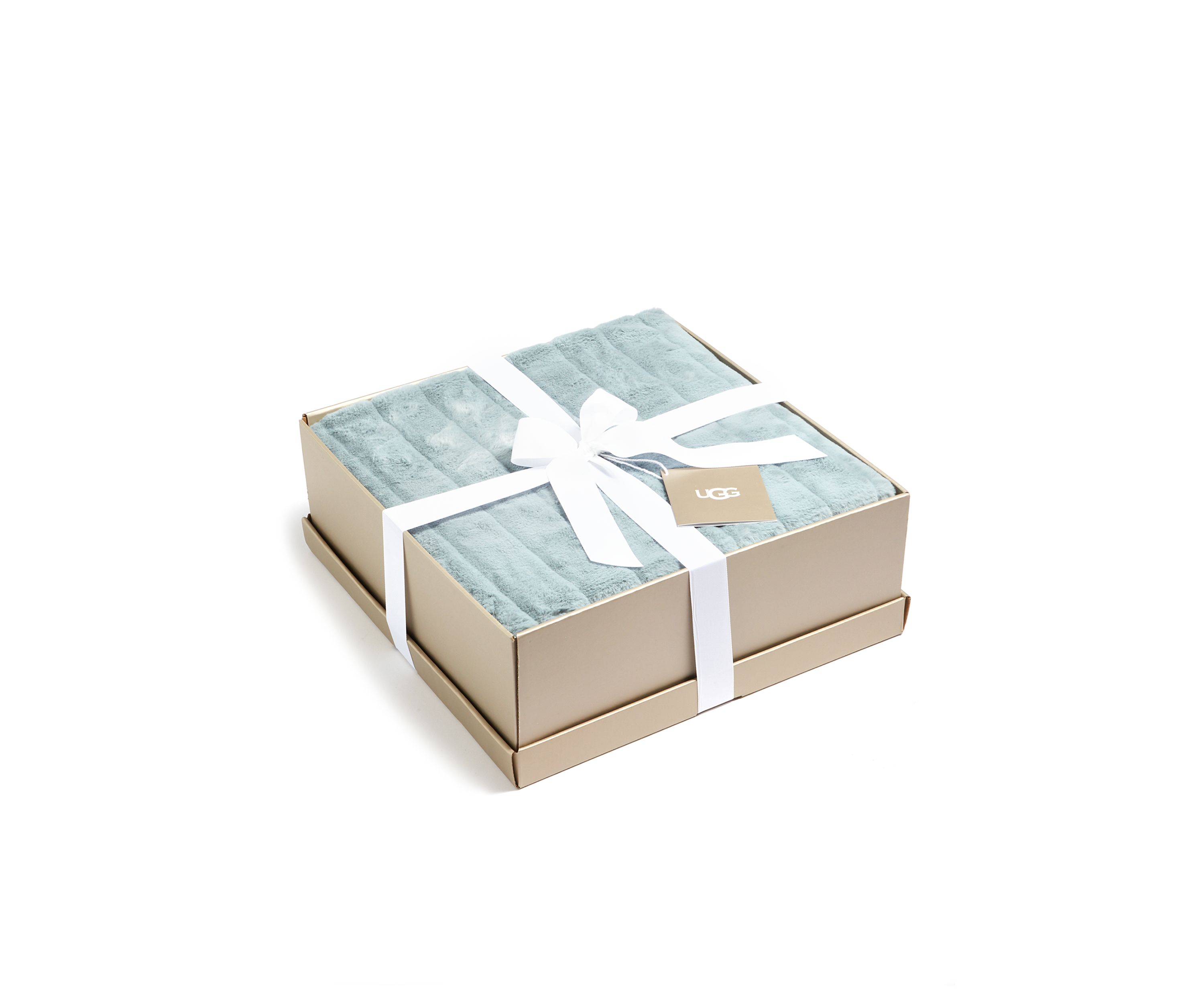 Boxed Faux Fur Throw Blanket