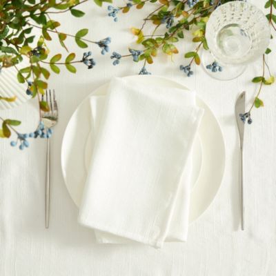 Villeroy & Boch Bristow Solid Texture Napkins, Set of 6, White