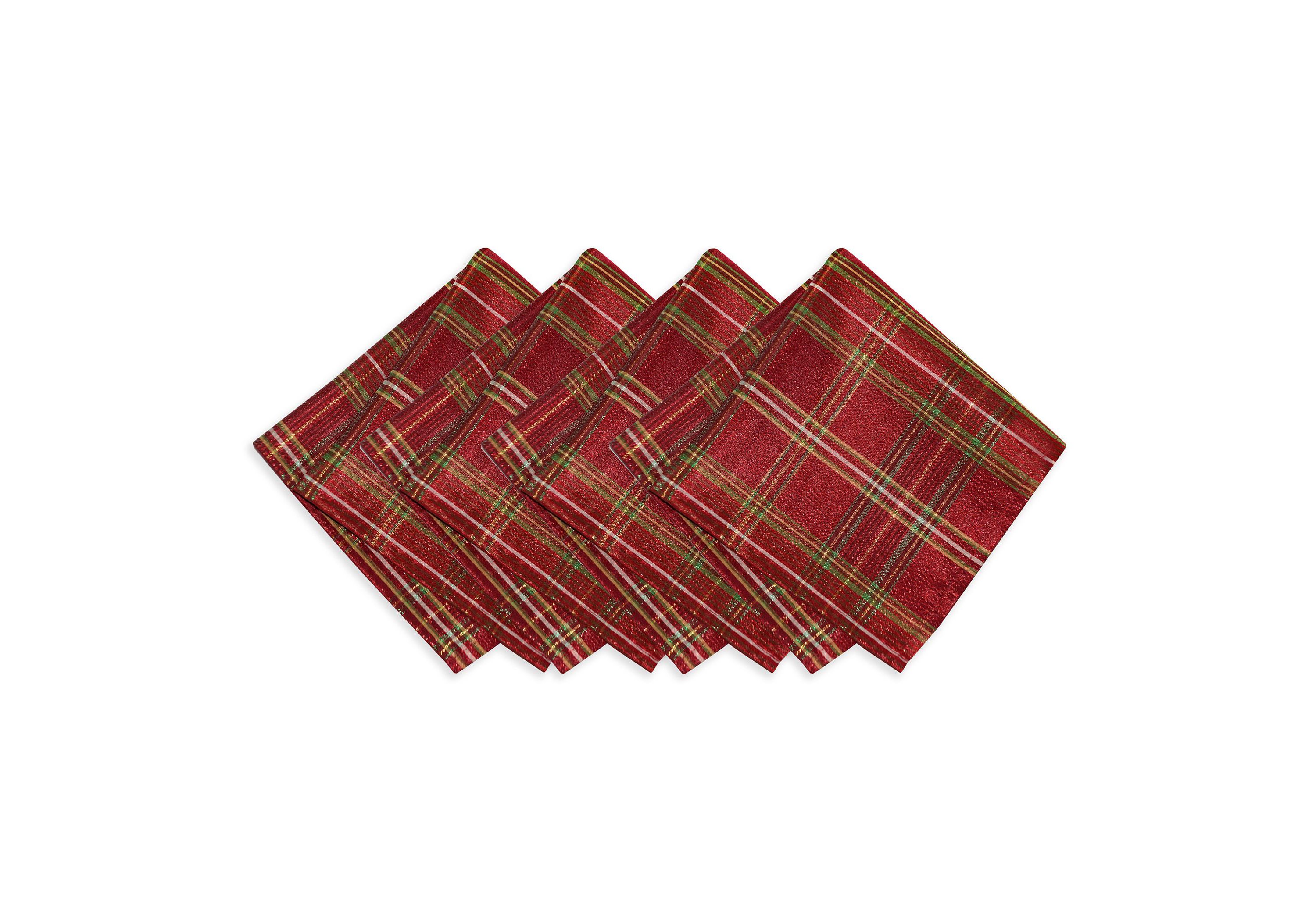 Shimmering Plaid Napkins, Set of 4