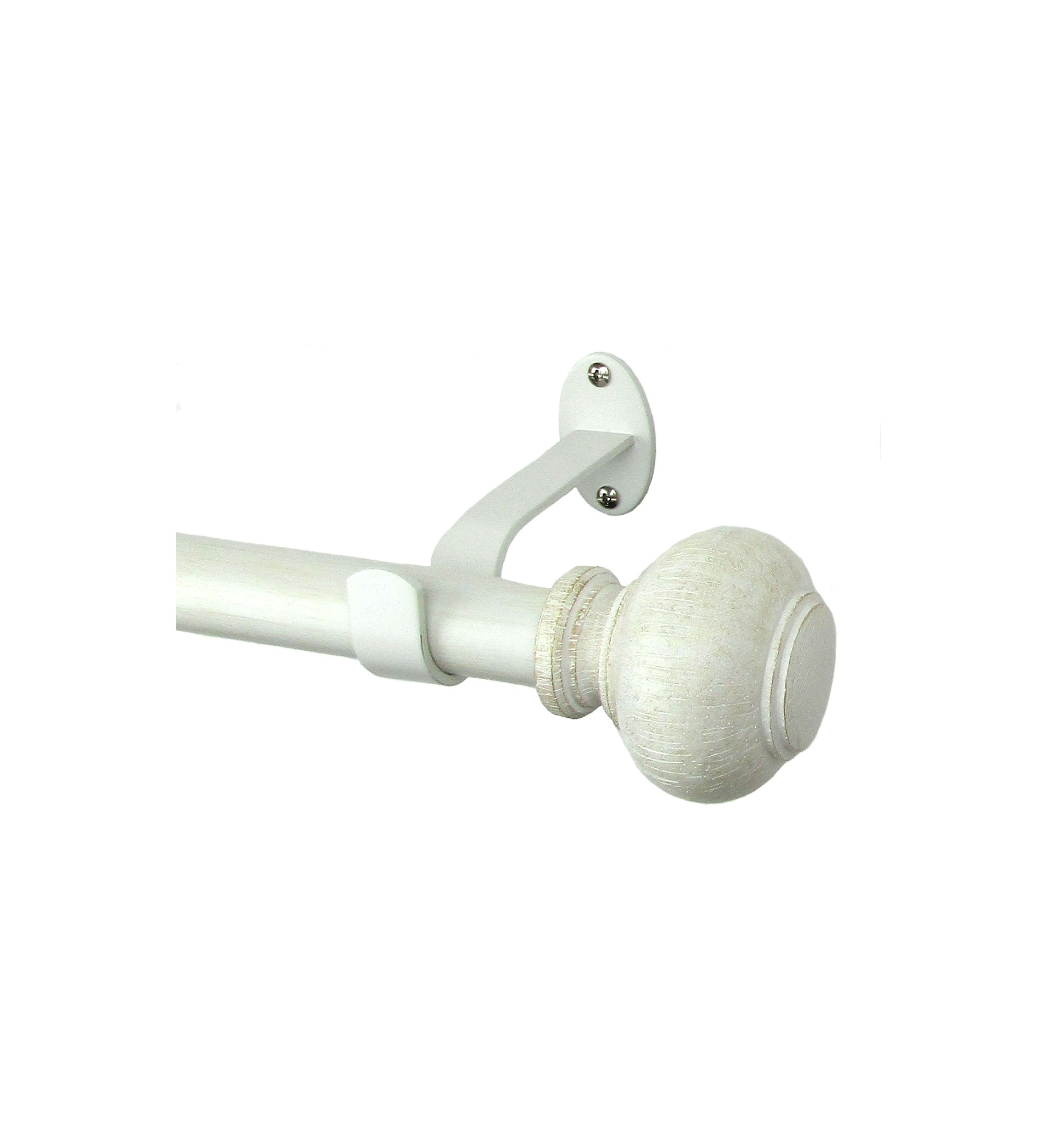 Rhinebeck Rustic Faux Wood 1" Window Drapery Single Curtain Rod