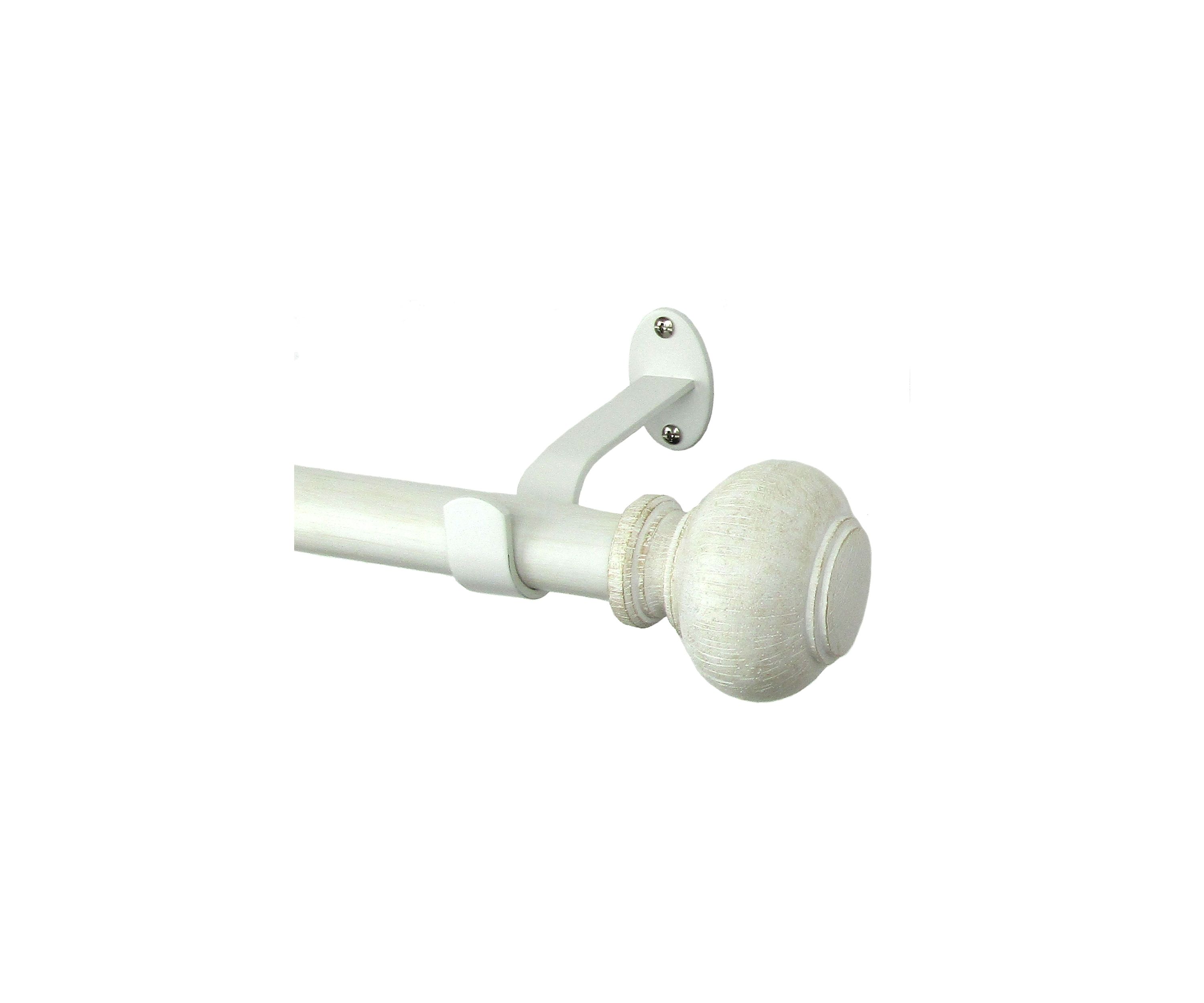Rhinebeck Rustic Faux Wood 1" Window Drapery Single Curtain Rod