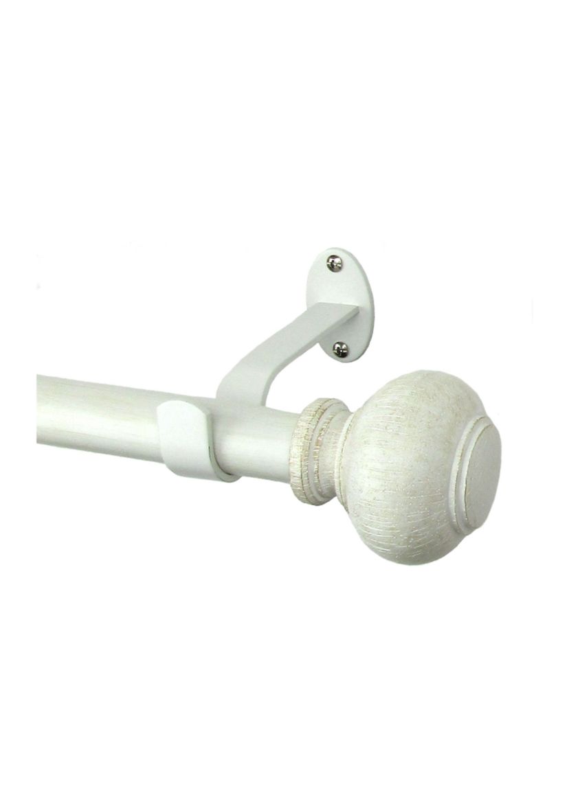 Rhinebeck Rustic Faux Wood 1" Window Drapery Single Curtain Rod