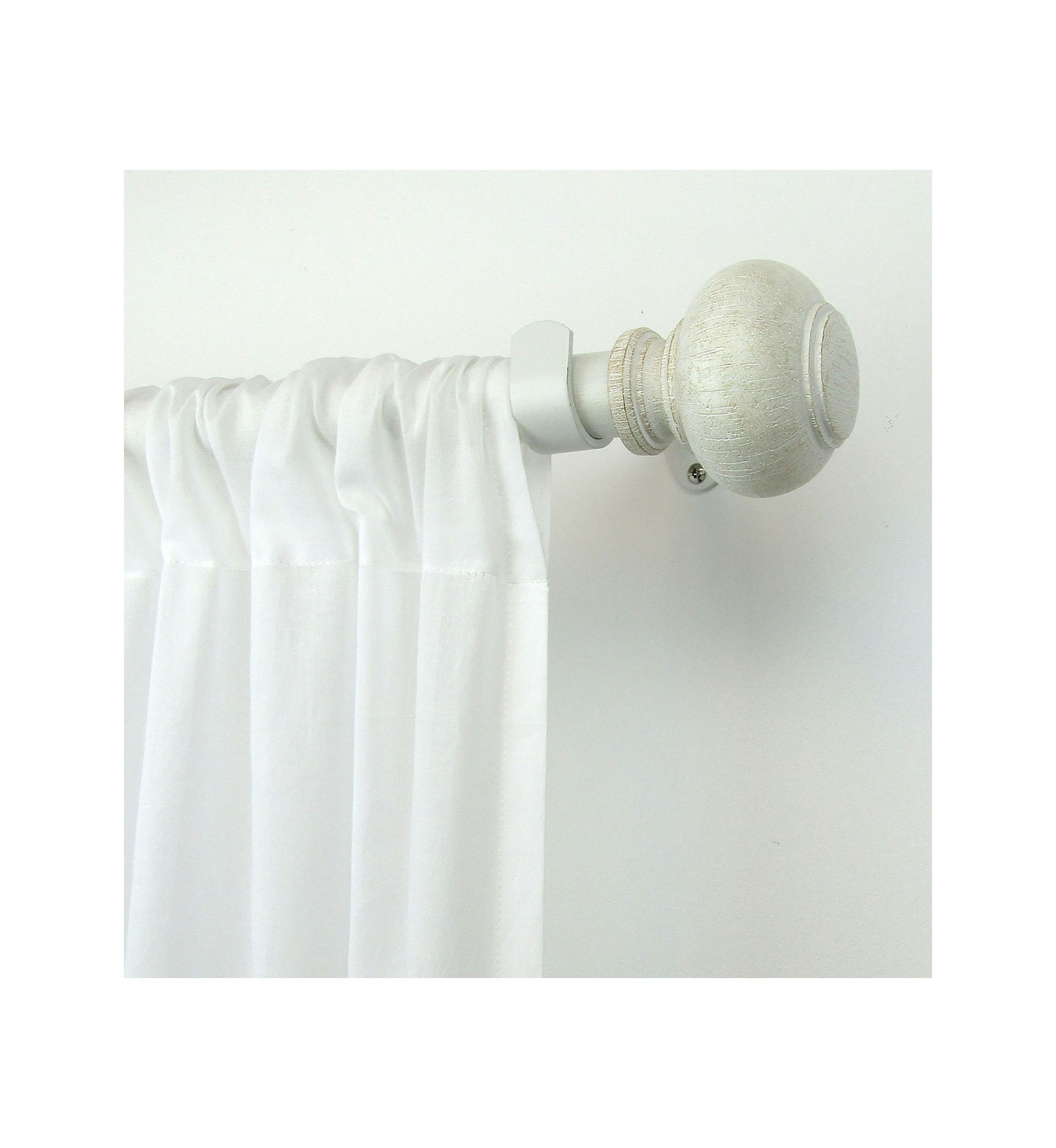 Rhinebeck Rustic Faux Wood 1" Window Drapery Single Curtain Rod