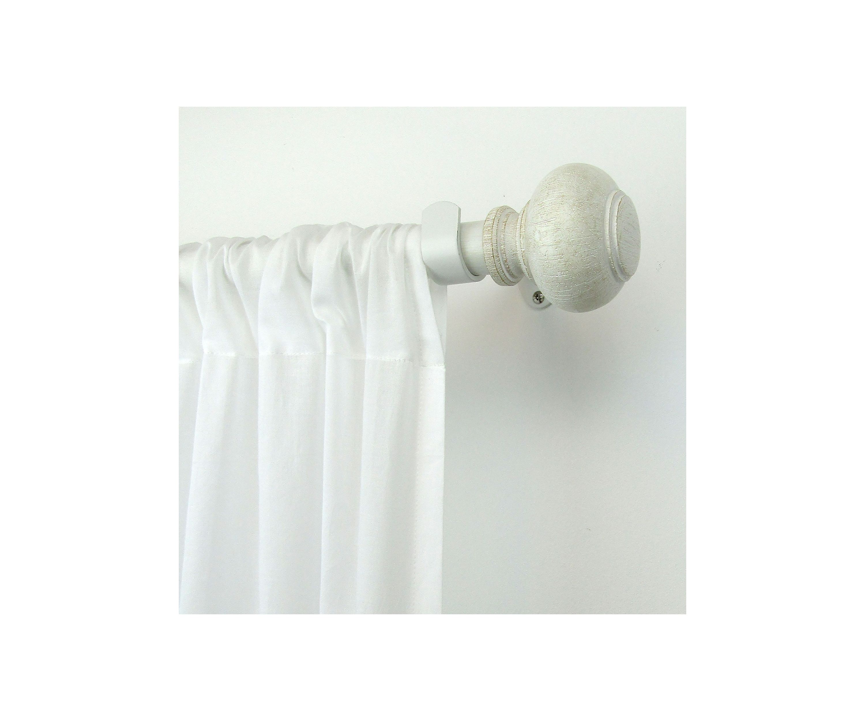 Rhinebeck Rustic Faux Wood 1" Window Drapery Single Curtain Rod